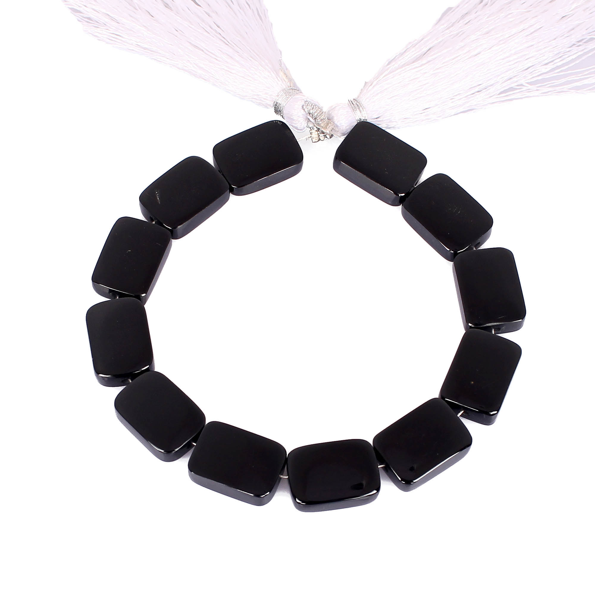 Natural Black Onyx Loose Gemstone 186 Gram 14x10 mm Rectangle Briolette Smooth Beads Strand for Jewelry Making  1 Line Strand