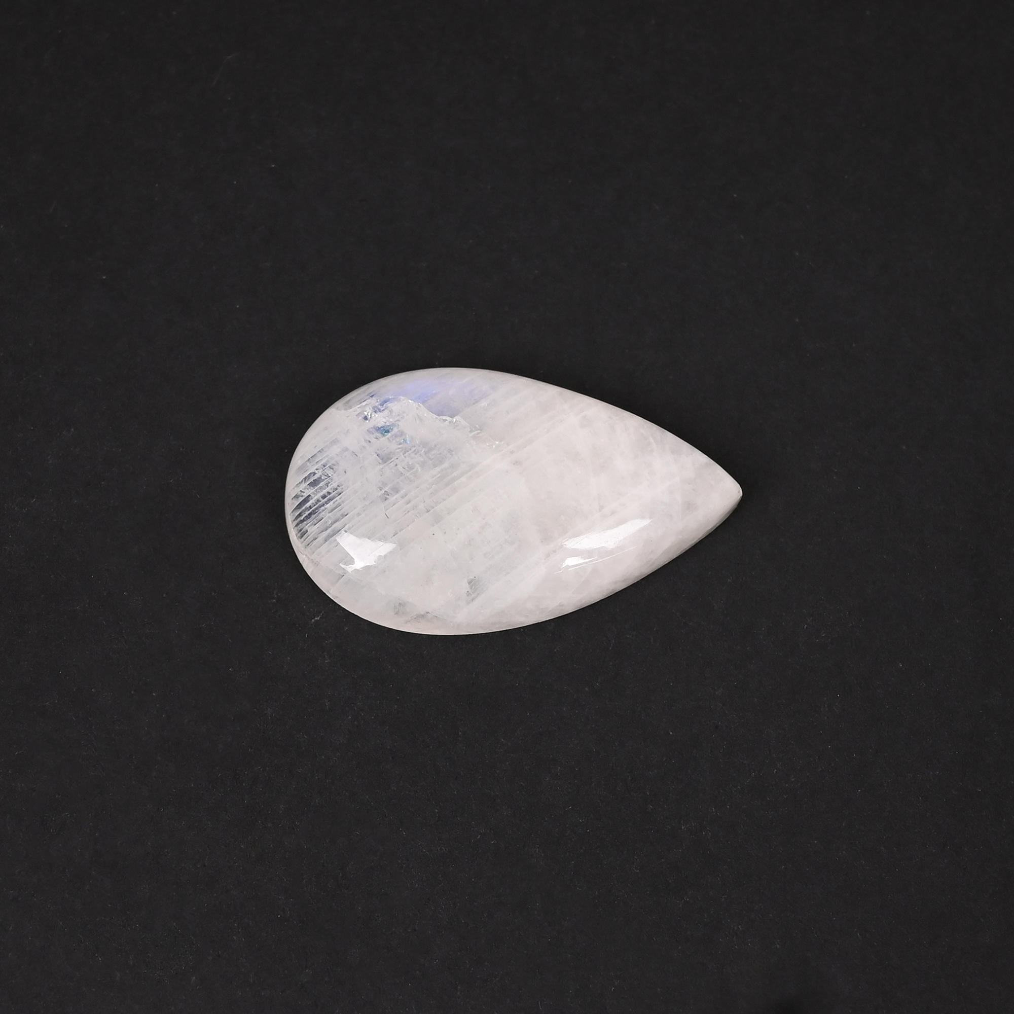 395 Cts Natural Rainbow Moonstone Pear Cabochon Gemstone For Jewelry Making