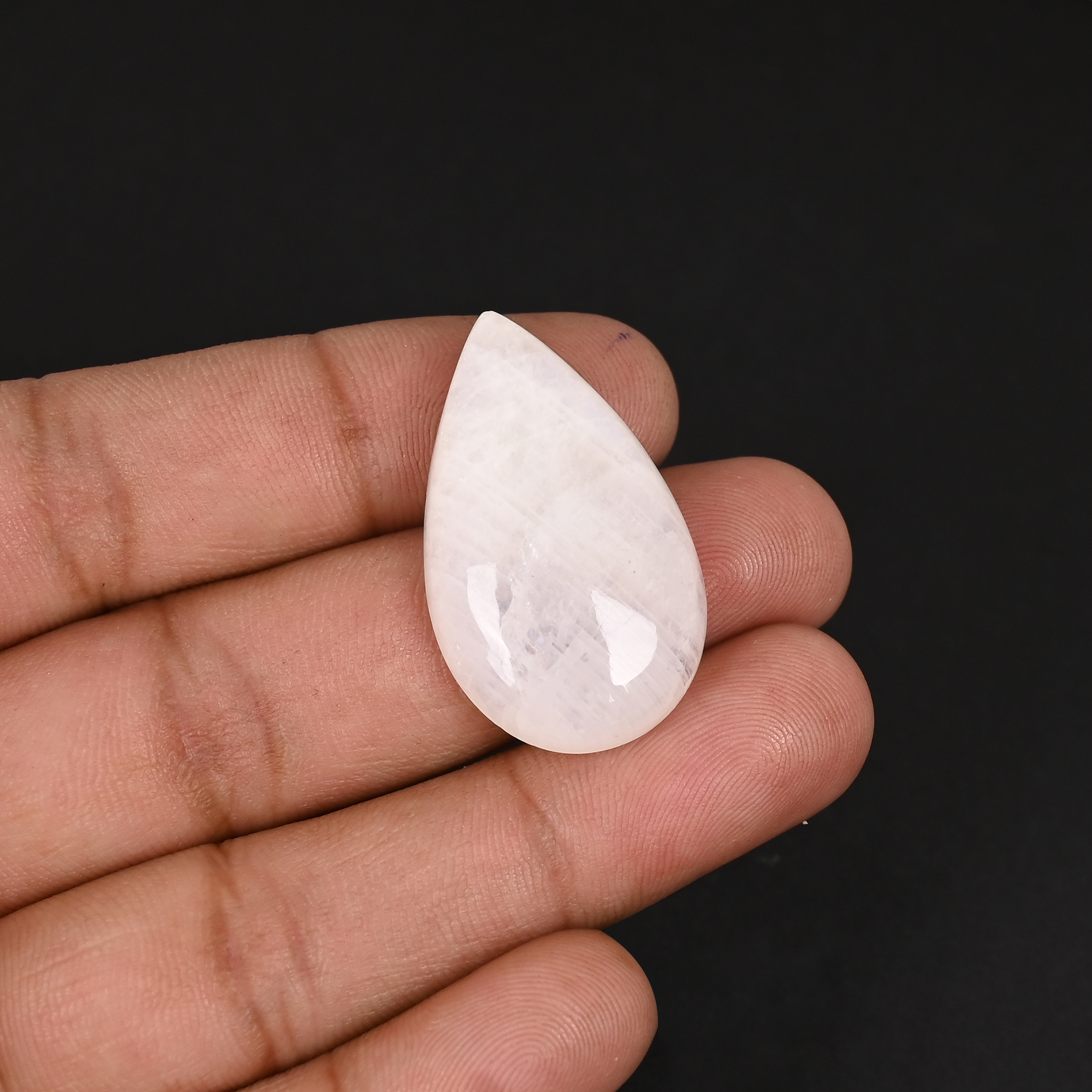 395 Cts Natural Rainbow Moonstone Pear Cabochon Gemstone For Jewelry Making