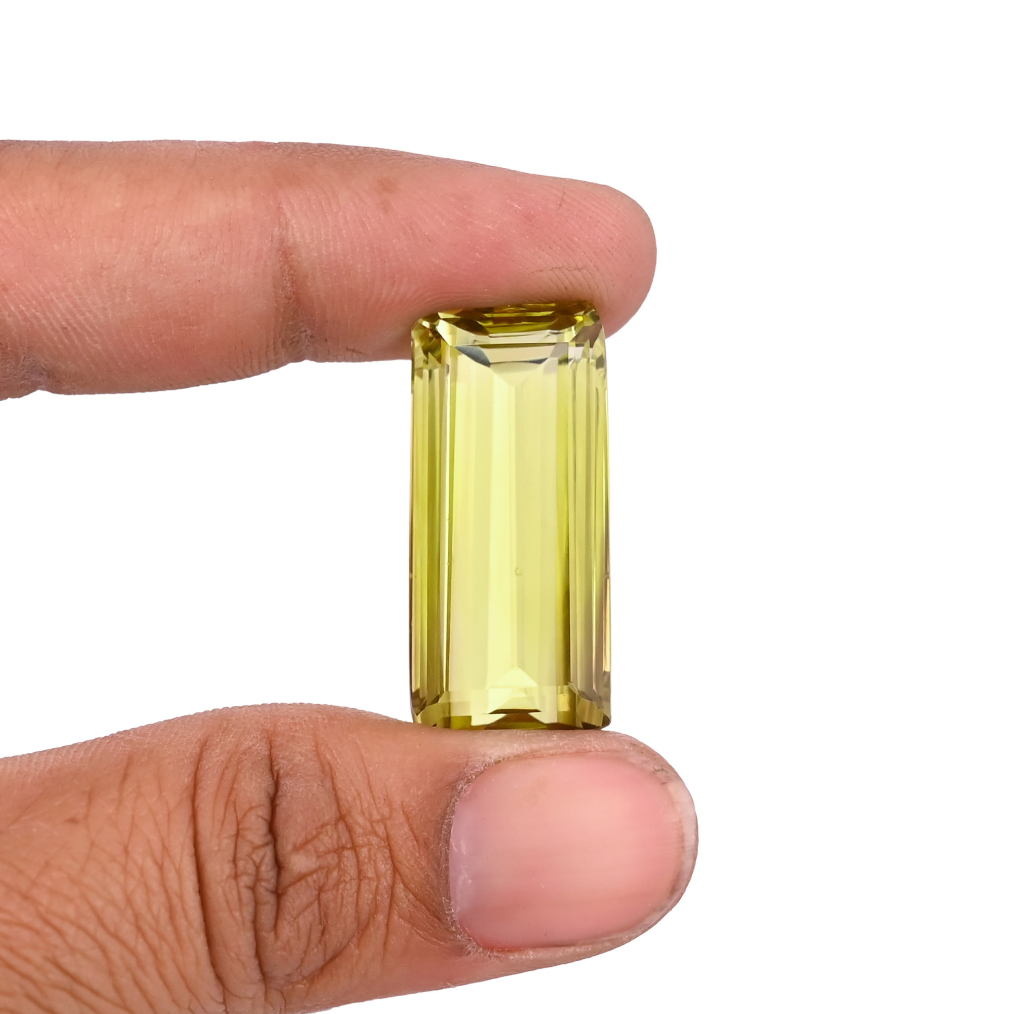 Natural Lemon Quartz 29X13MM Baguette Normal Cut 3485Cts 1 Piece Gemstone For Making Jewelry