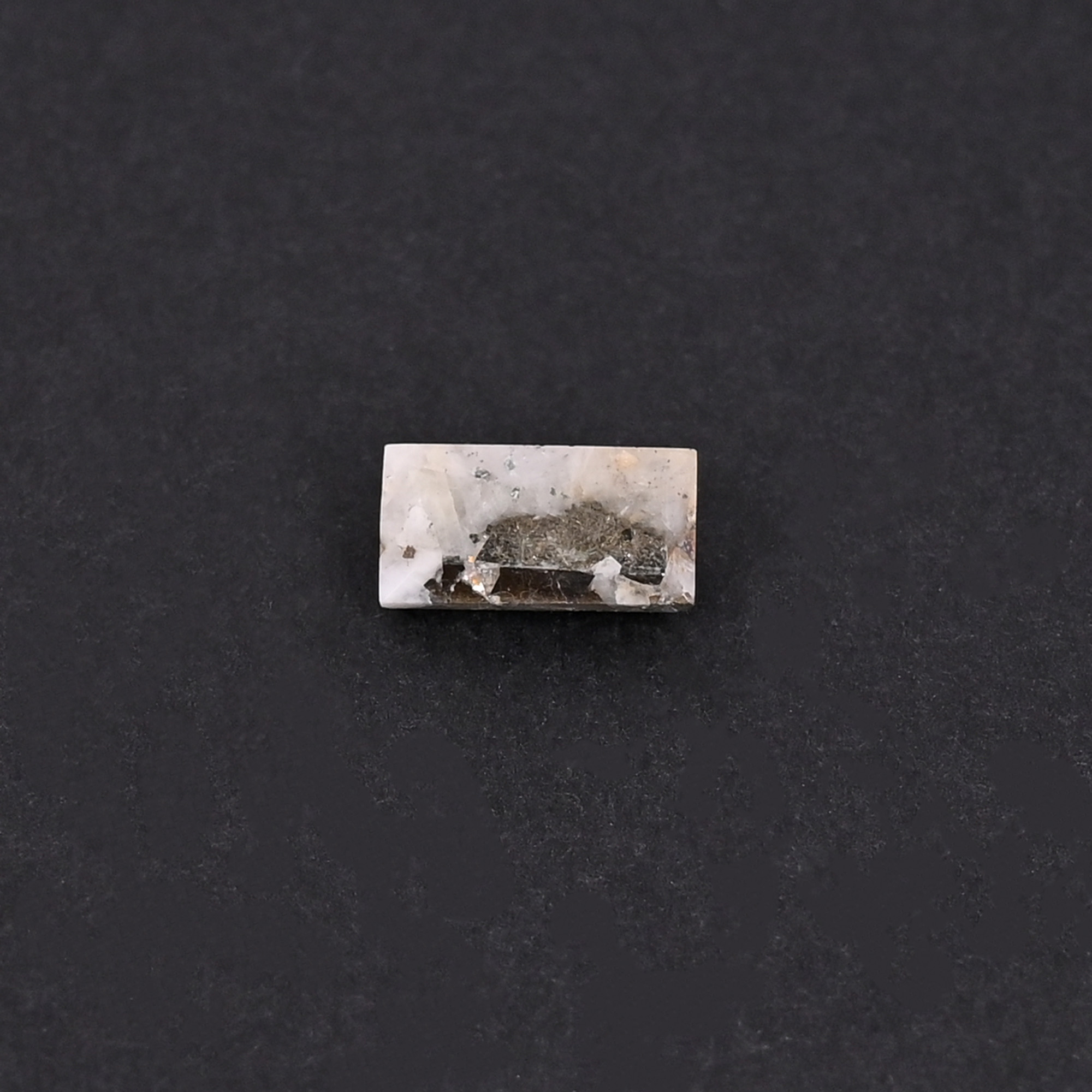 Natural Pyrite Marcasite Loose Gemstone 2 Carat Rectangle 10x5 mm Flat-back Faceted for Jewelry Making  1 Pcs