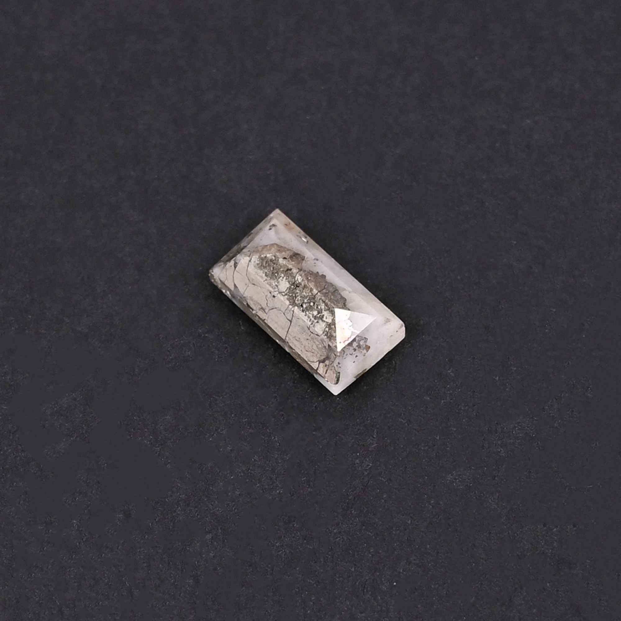 Natural Pyrite Marcasite Loose Gemstone 2 Carat Rectangle 10x5 mm Flat-back Faceted for Jewelry Making 1 Pcs