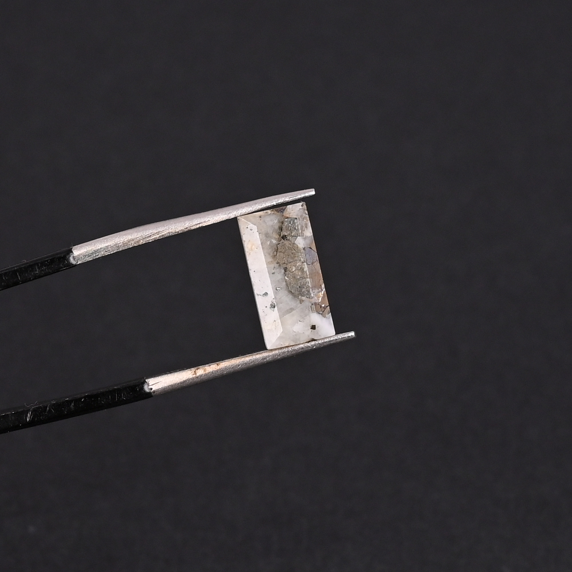 Natural Pyrite Marcasite Loose Gemstone 2 Carat Rectangle 10x5 mm Flat-back Faceted for Jewelry Making 1 Pcs