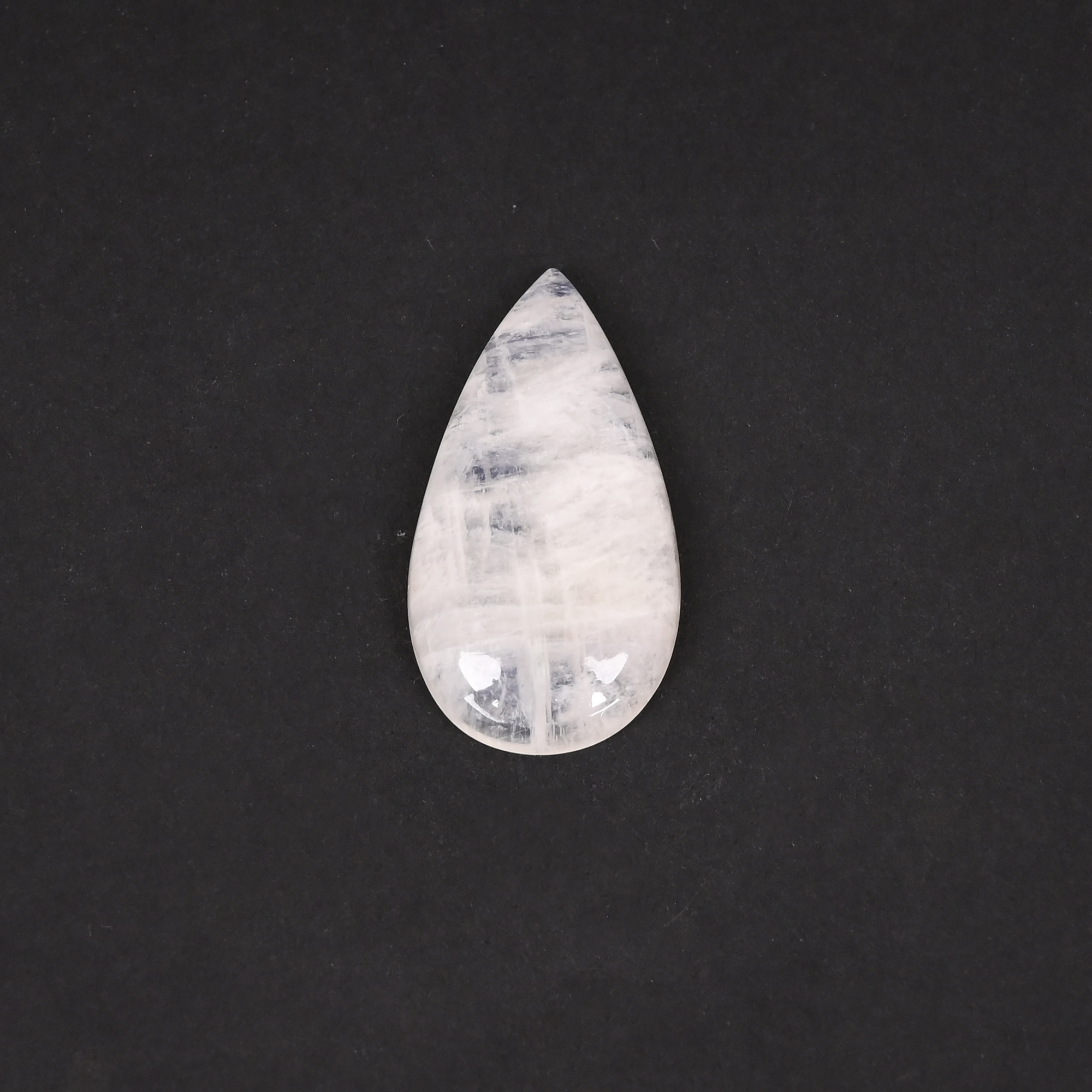 High Quality Natural Rainbow Moonstone Pear Shaped Cabochon Loose Gemstone for Custom Jewelry