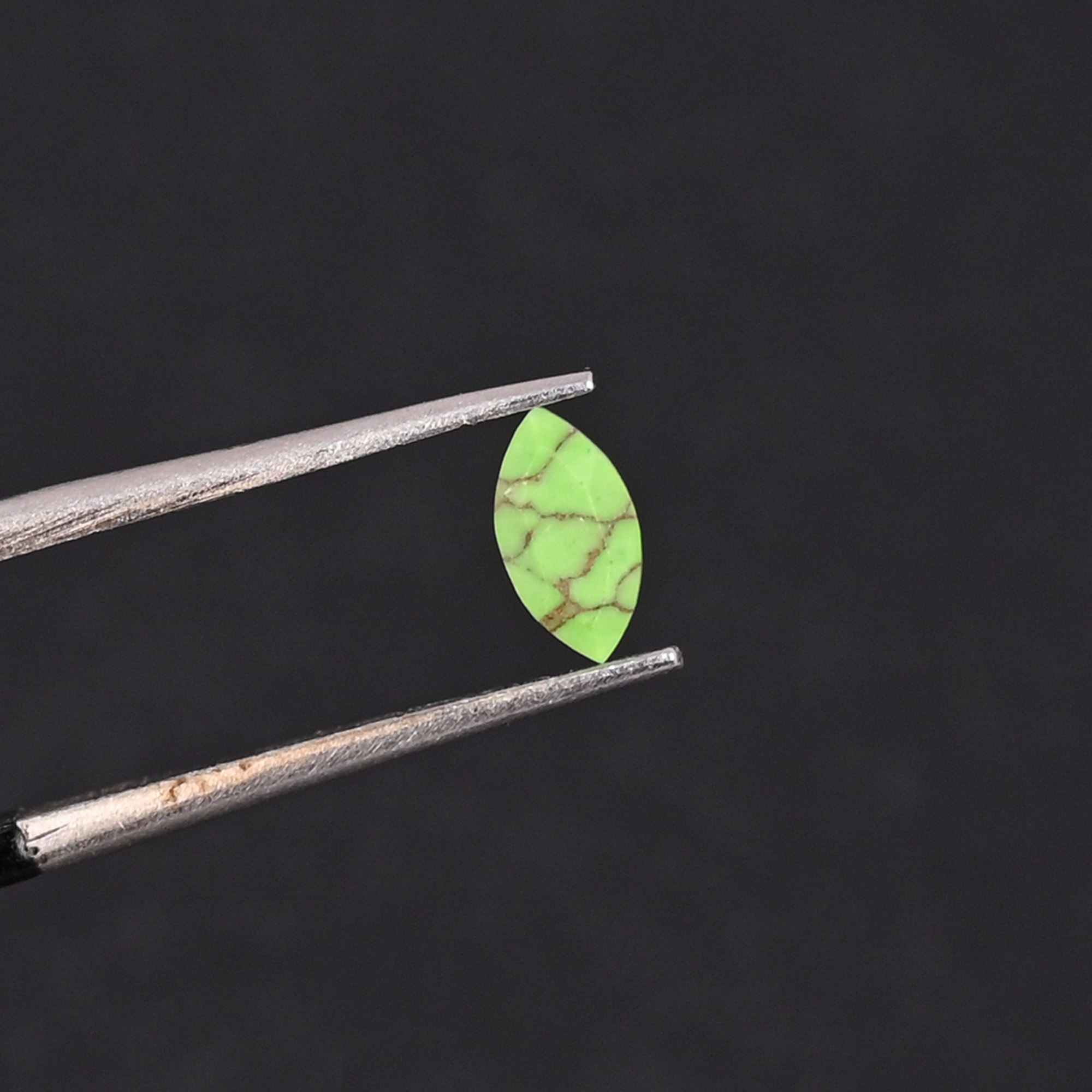 Natural Green Mohave Loose Gemstone 02 Carat Marquise 6x3 mm Flat-back Cabochon for Jewelry Making 1 Pcs