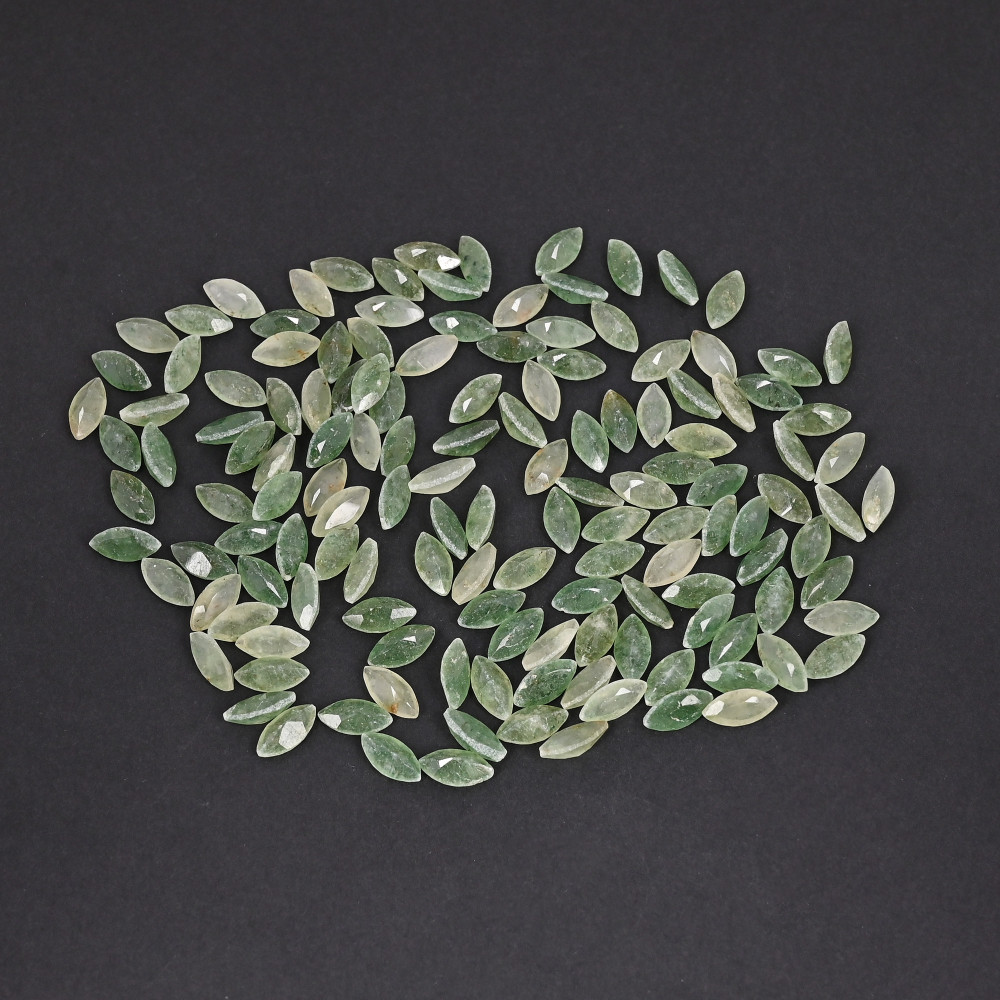 Image of Natural Green Aventurine Loose Gemstone 1 Carat Marquise 10x5 mm Flat-back Cabochon for Jewelry Making | 1 Pcs