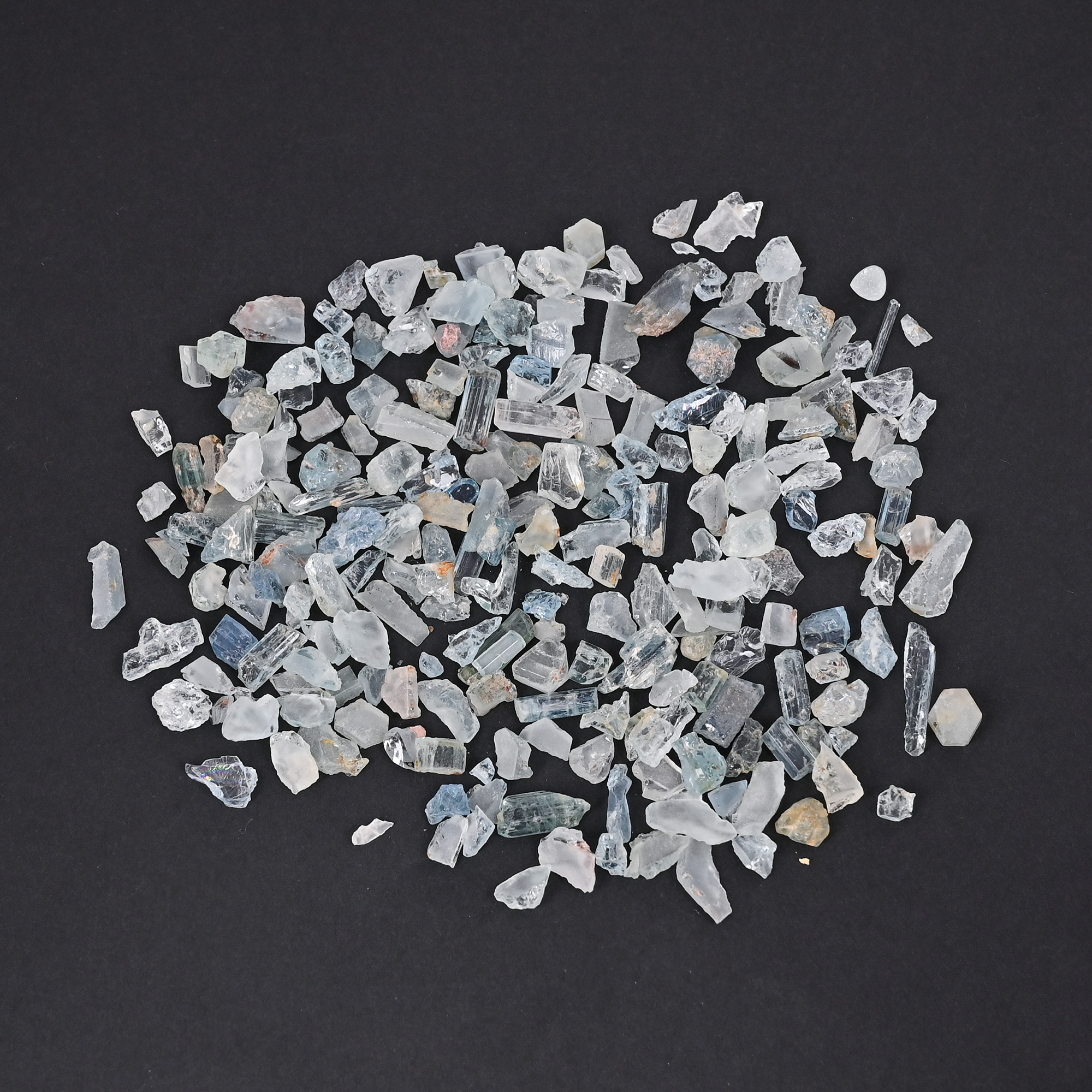 Natural Aquamarine Loose Gemstone 1279 Carat Mix Size mm Flat-back Raw Stone for Jewelry Making 1 Lot