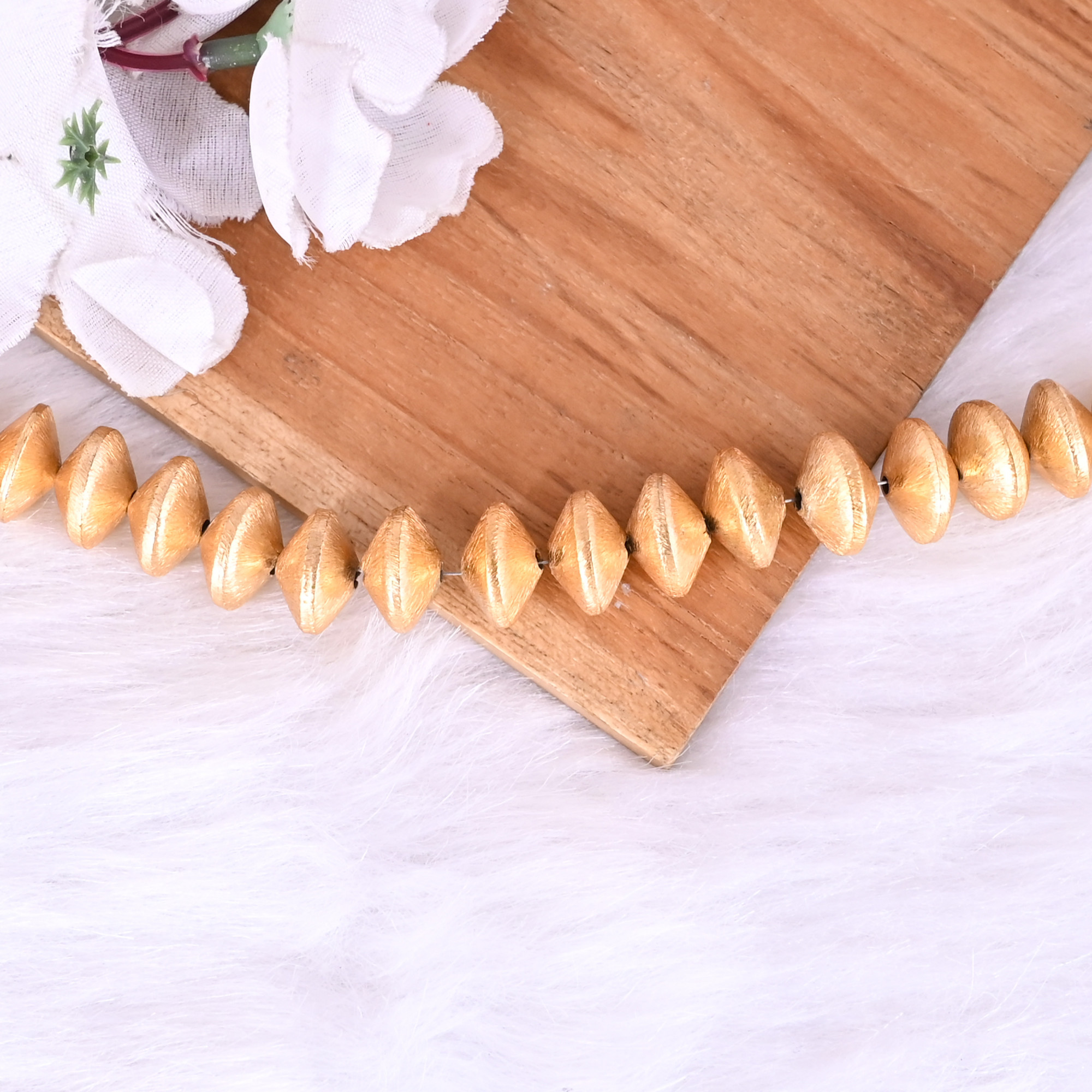 Natural Brass Beads Loose Beads 647 Gram 14x9 mm Round Briolette Smooth Beads Strand for Jewelry Making 1 Line Strand