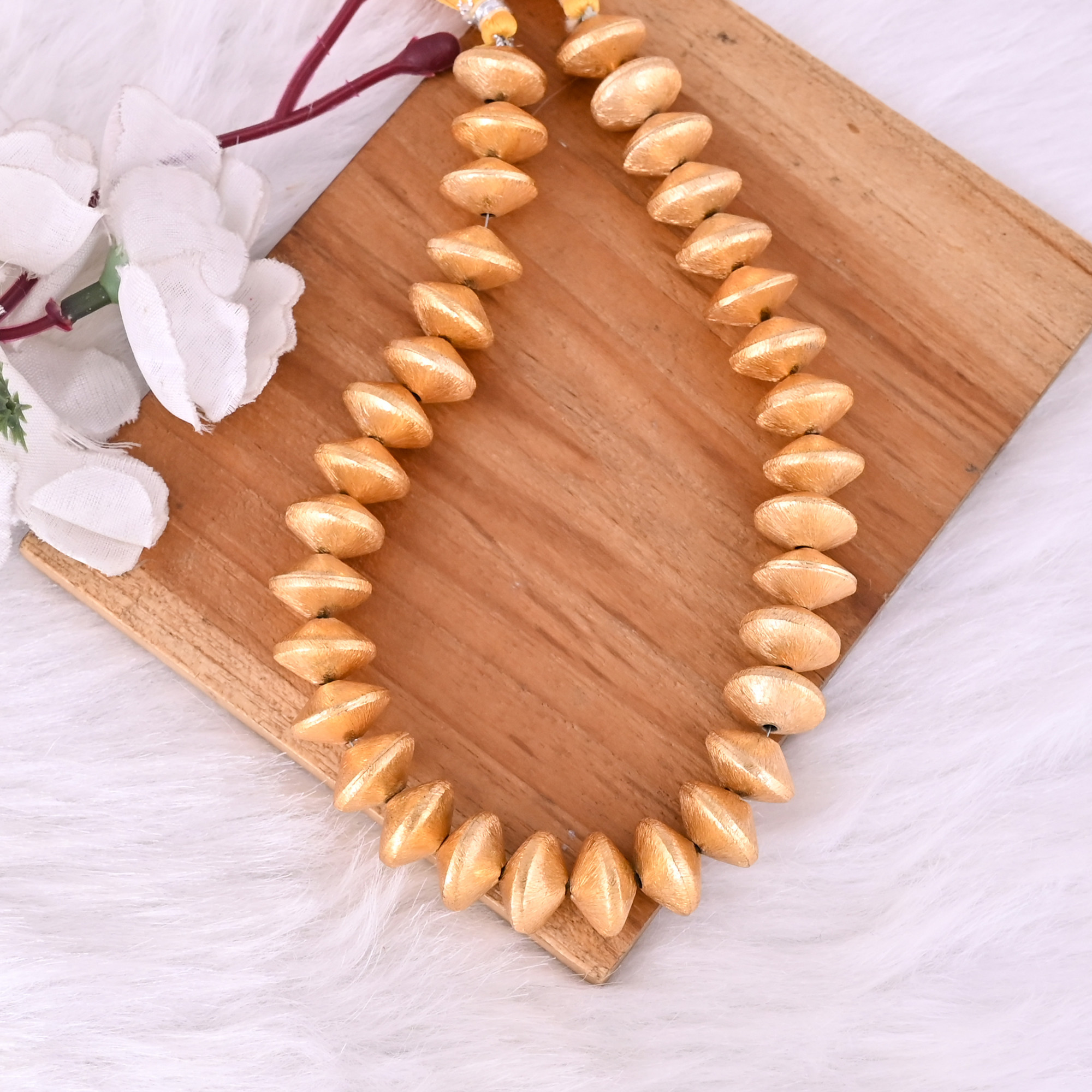 Natural Brass Beads Loose Beads 647 Gram 14x9 mm Round Briolette Smooth Beads Strand for Jewelry Making  1 Line Strand