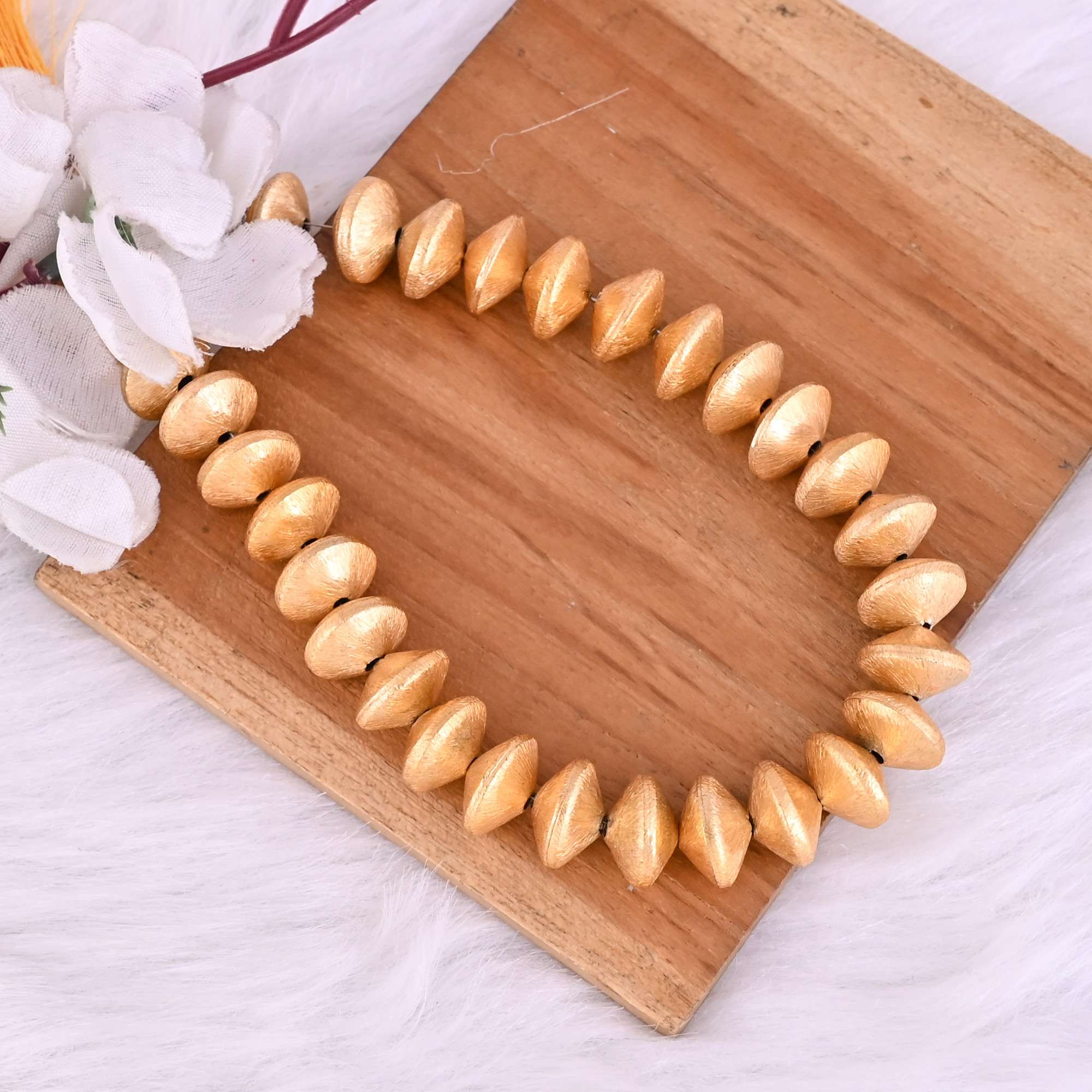 Natural Brass Beads Loose Beads 647 Gram 14x9 mm Round Briolette Smooth Beads Strand for Jewelry Making 1 Line Strand
