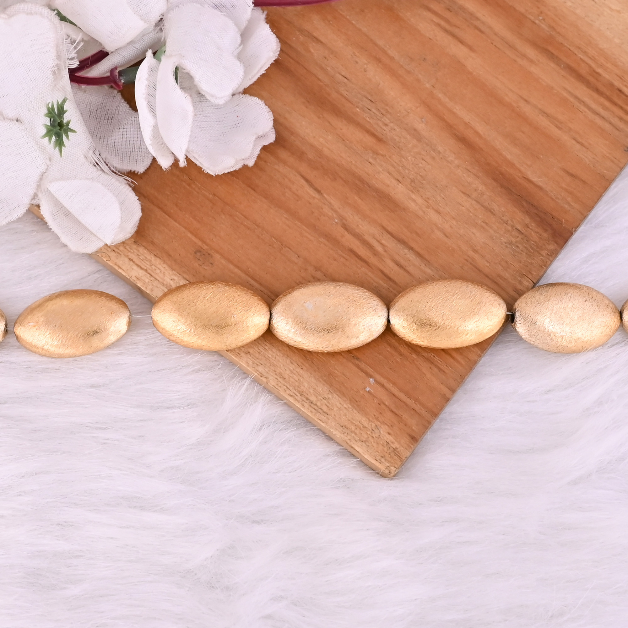 Natural Brass Beads Loose Beads 397 Gram 25x15 mm Oval Briolette Smooth Beads Strand for Jewelry Making 1 Line Strand