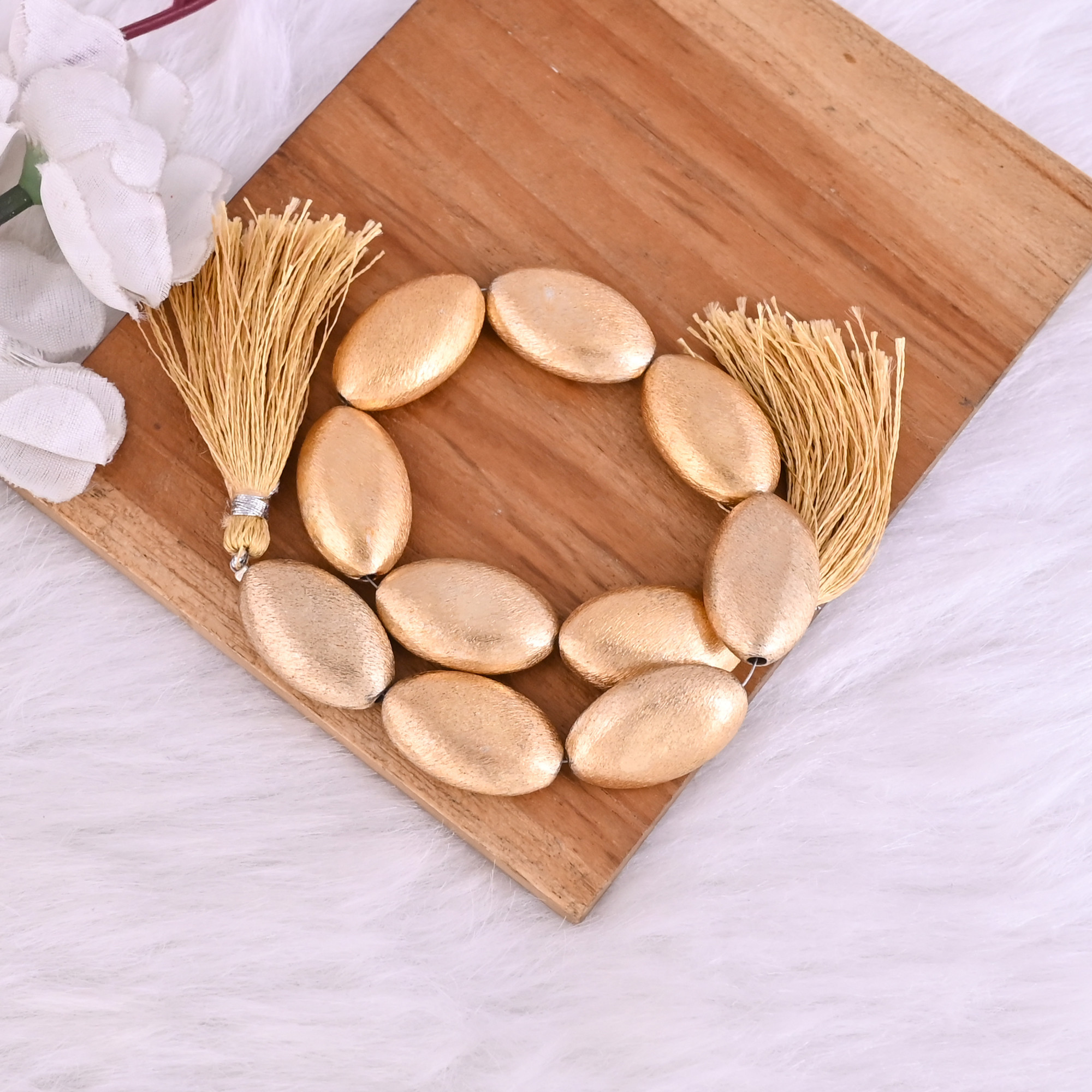 Natural Brass Beads Loose Beads 397 Gram 25x15 mm Oval Briolette Smooth Beads Strand for Jewelry Making  1 Line Strand