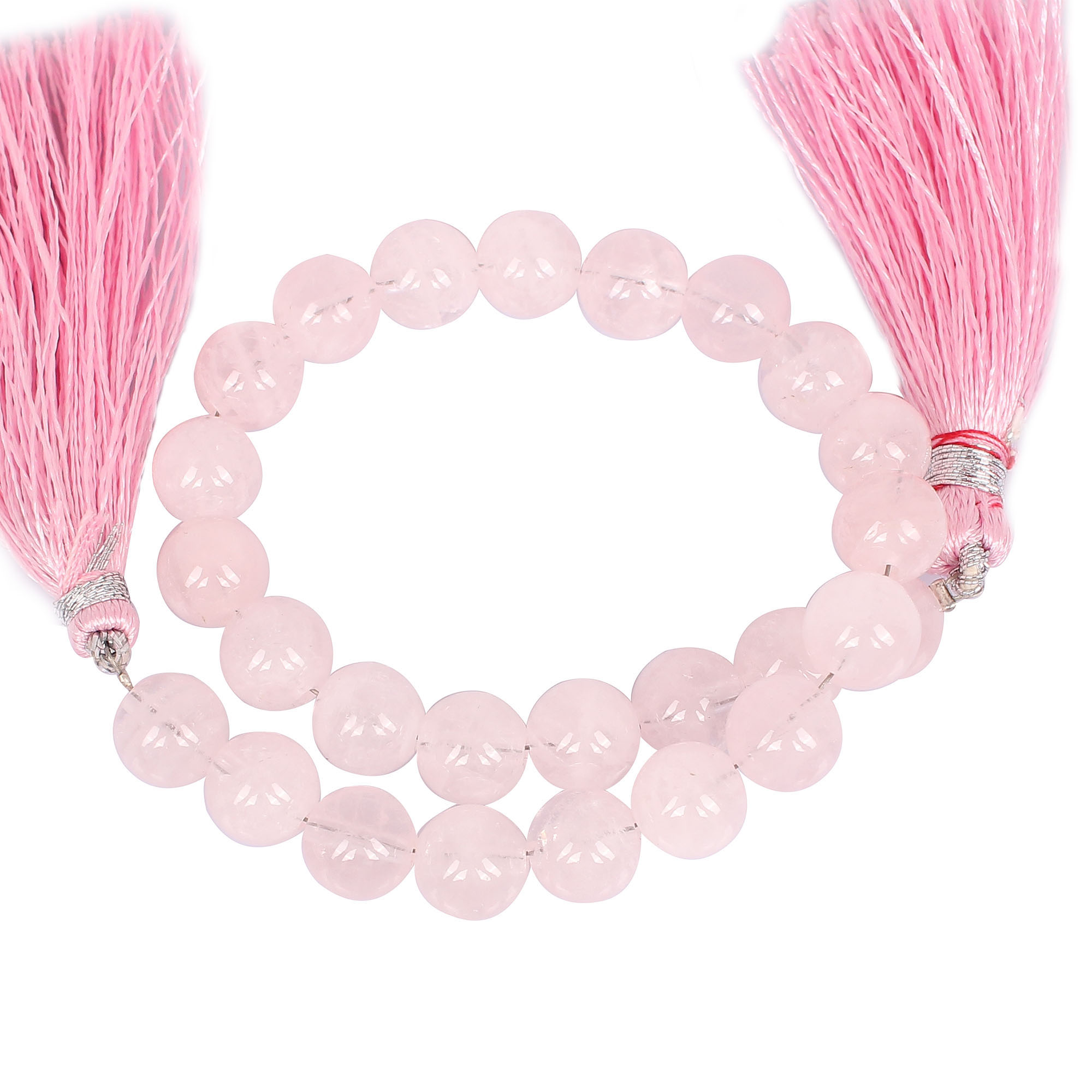 Natural Rose Quartz Loose Gemstone 219 Gram 8x8 mm Round Briolette Faceted Beads Strand for Jewelry Making 1 Line Strand
