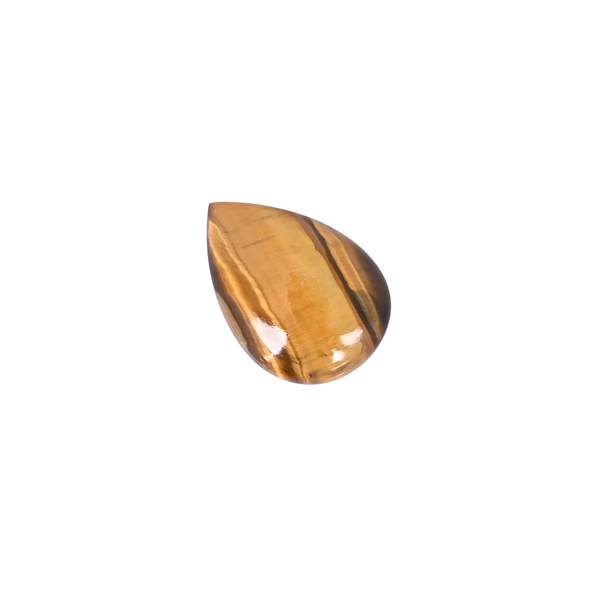Natural Tiger Eye Pear Shape Gemstone Cabochon Cut 28x20mm 23Carat Customizable for Jewelry Making