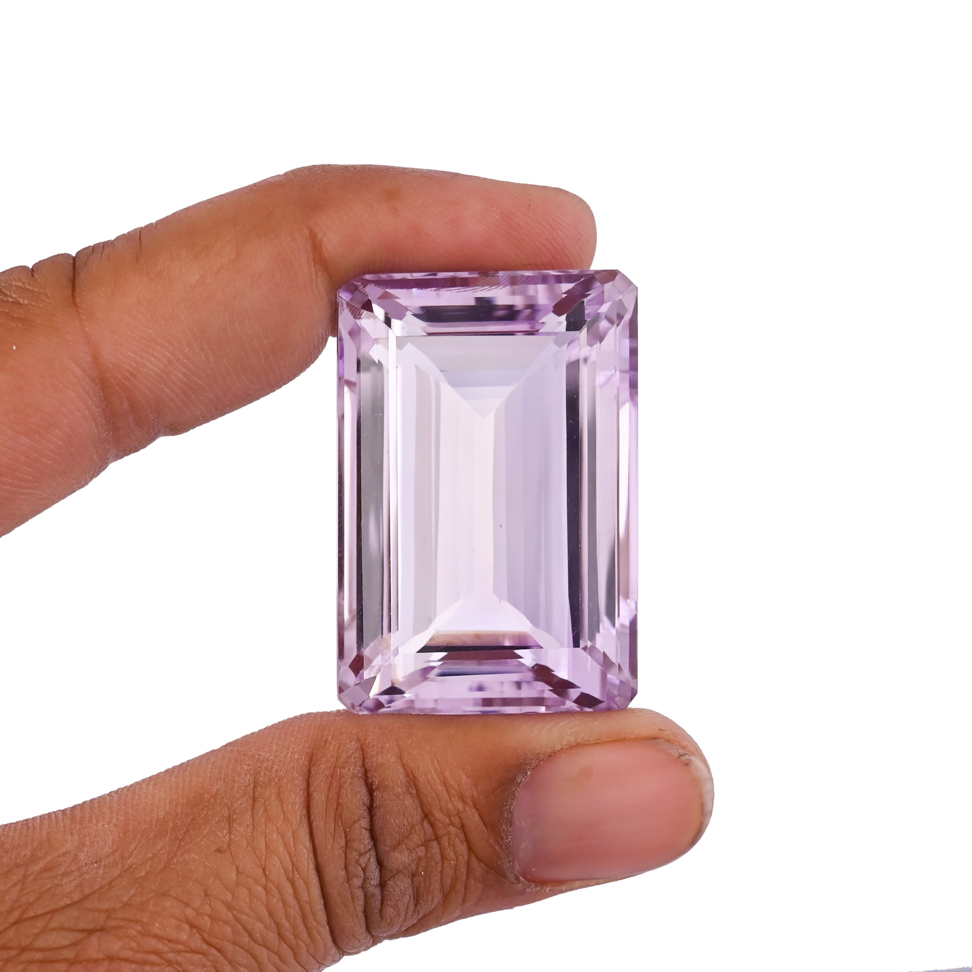 Natural Pink Amethyst 36X25MM Rectangle Normal Cut 135Cts 1 Piece Gemstone For Making Jewelry