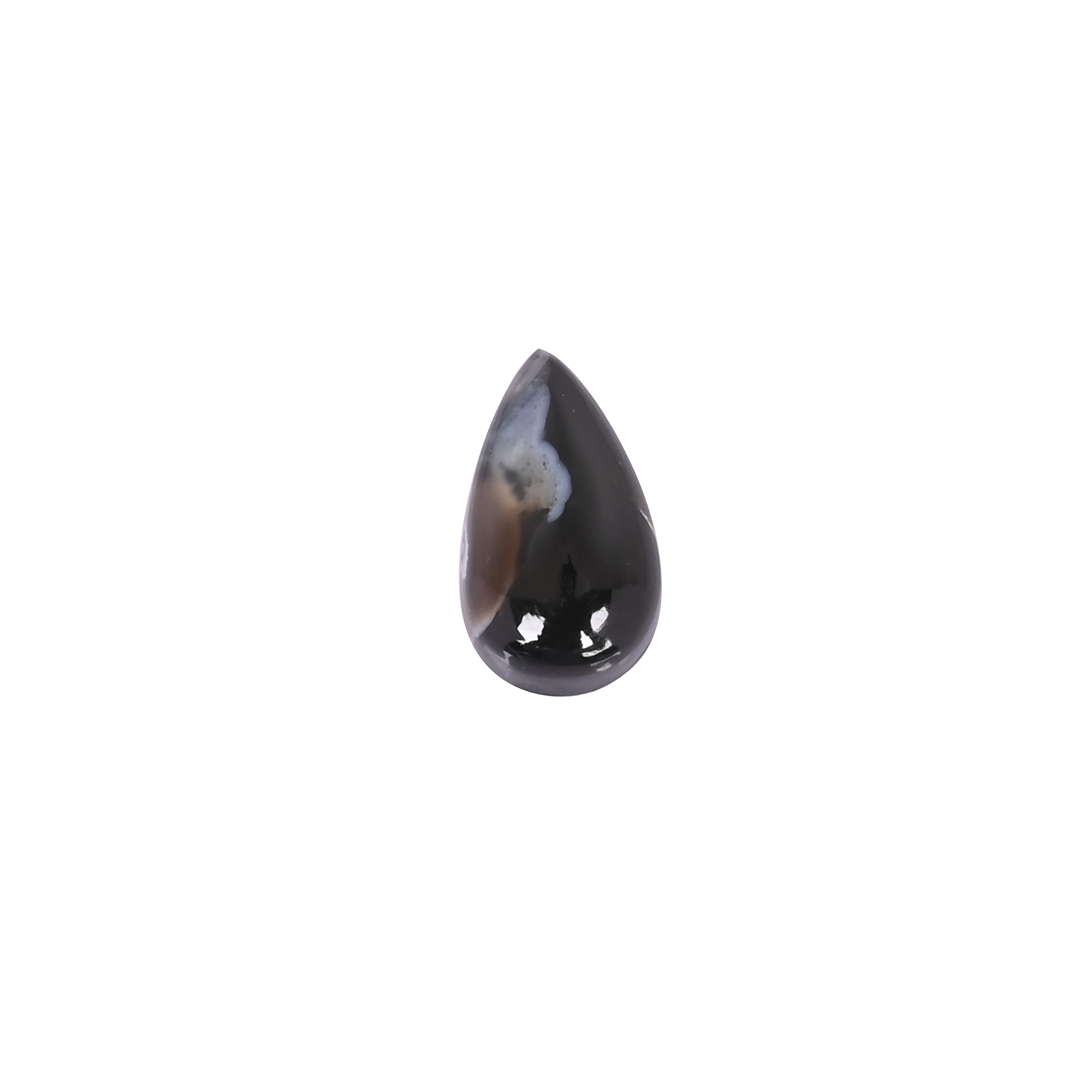 Natural Black Sardonyx Pear Shape Cabochon Gemstone 19x11mm High Quality Loose Gemstone for Jewelry Making