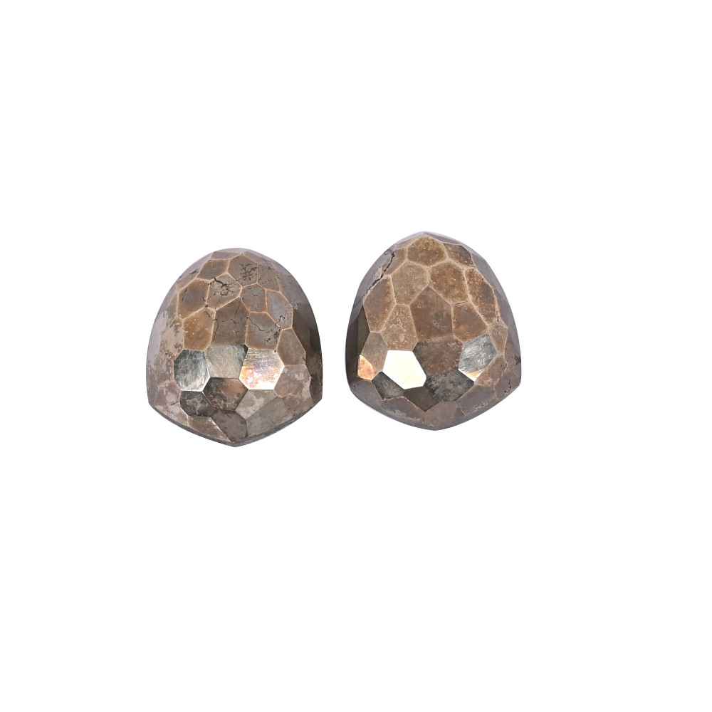 Image of Natural Pyrite Gemstone 20x17mm Football Cut 35.90Cts Best Quality Gemstone for Jewelry by Ishu Gems (Customizable)
