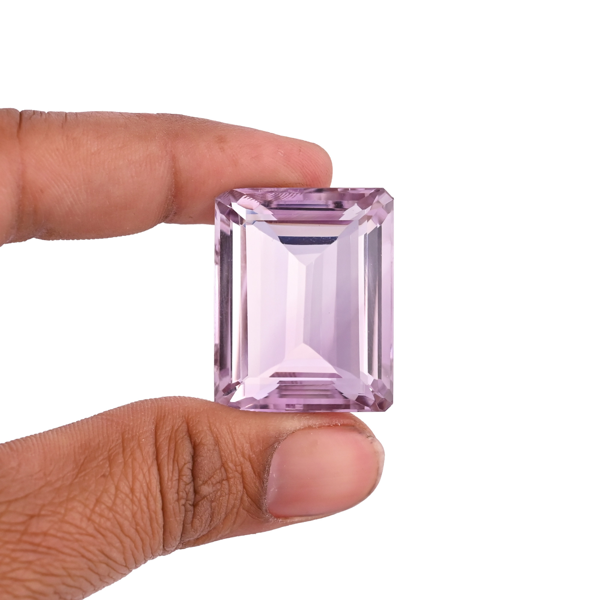 Natural Pink Amethyst 30X24MM Rectangle Normal Cut 90Cts 1 Piece Gemstone For Making Jewelry