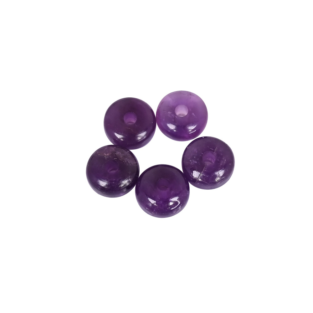Image of Natural Purple Amethyst Beads Polished Roundel Gemstone Beads for Jewelry Making