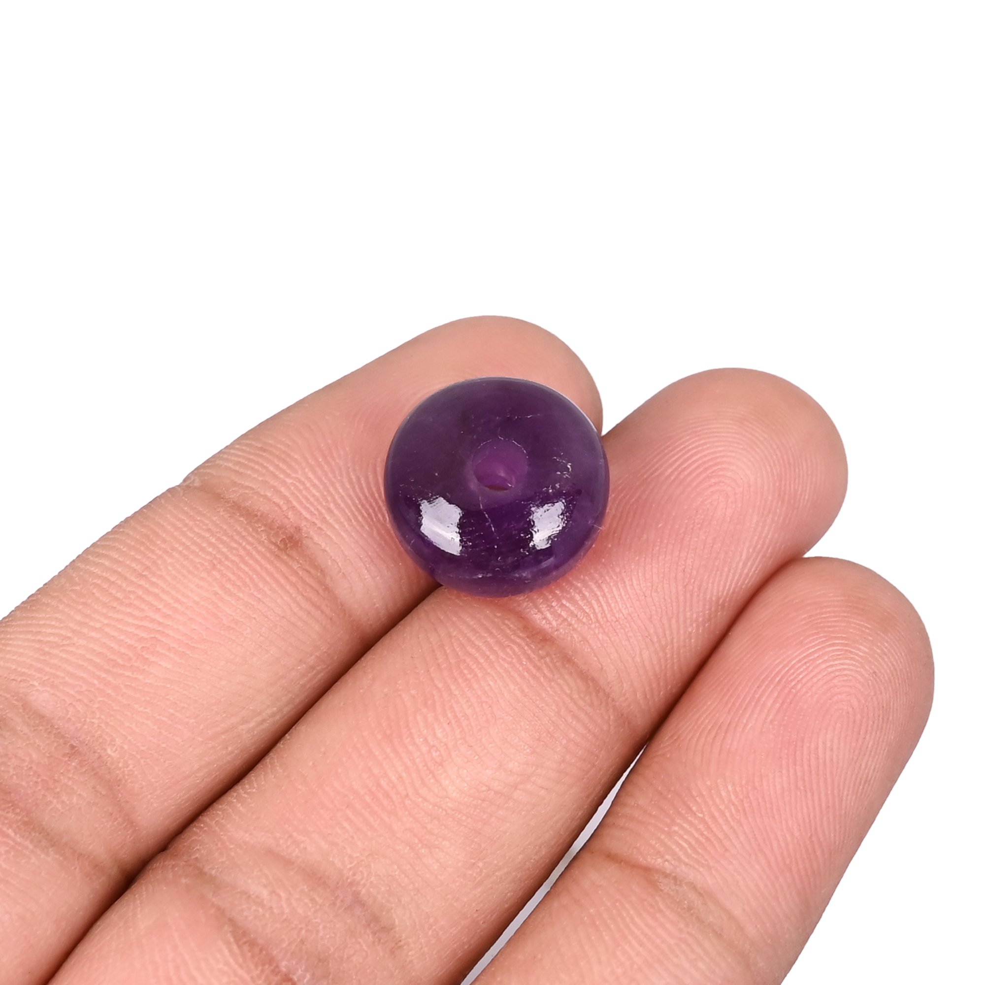 Natural Purple Amethyst Beads Polished Roundel Gemstone Beads for Jewelry Making