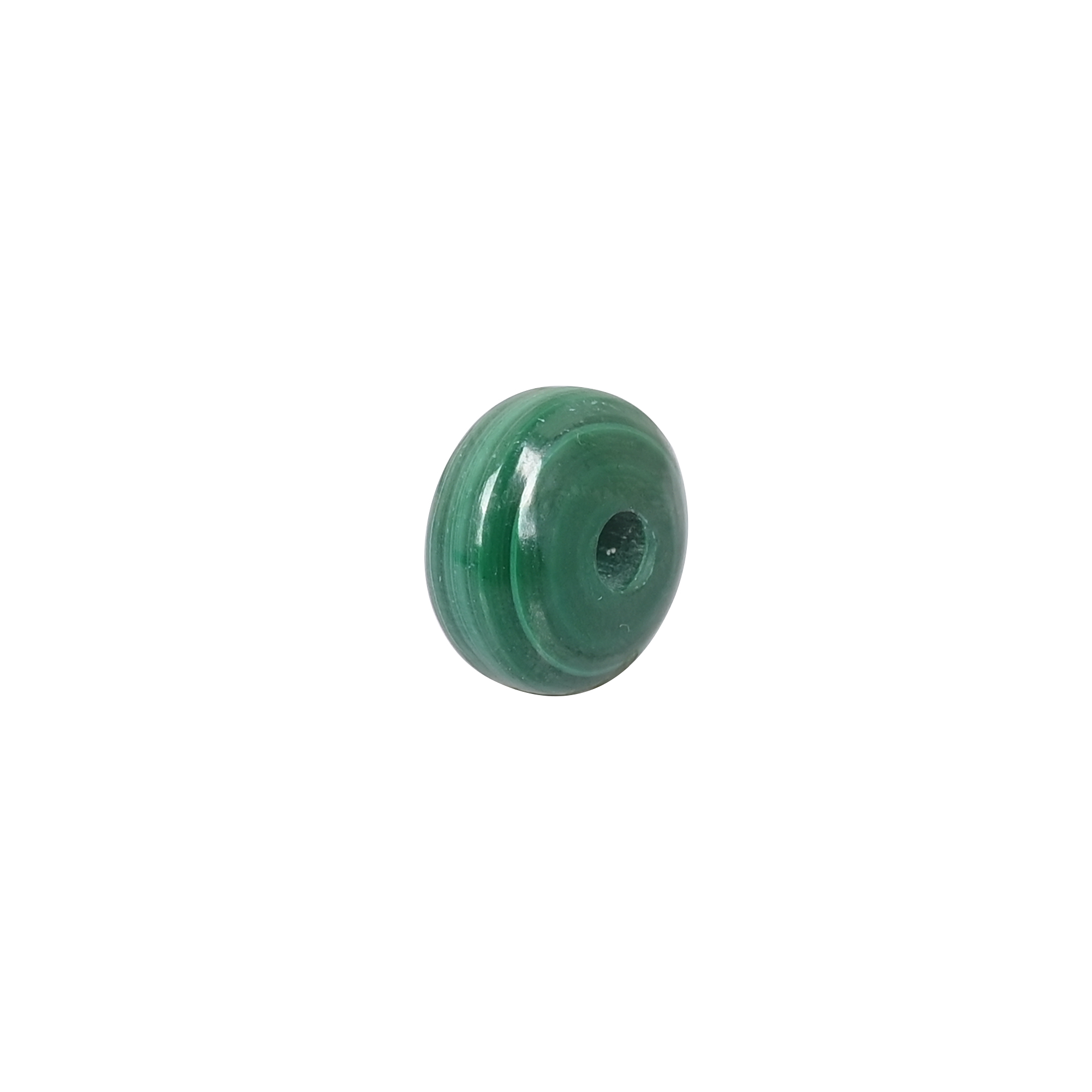 Natural Malachite Roundel Beads Premium Polished Loose Gemstone 14x8x3mm 1765 Carat with Hole Diameter for Jewelry Making