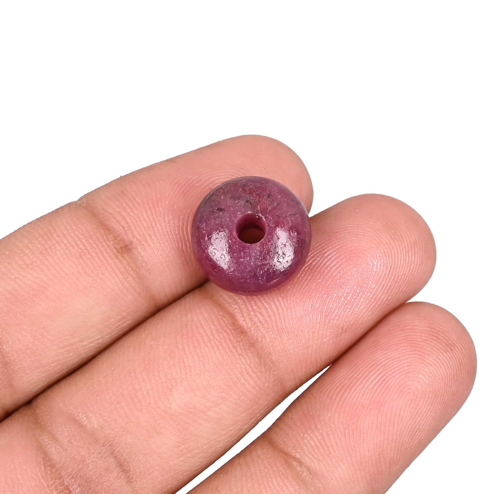 Natural Ruby Corundum Beads Polished Roundel Gemstone Beads for Jewelry Making