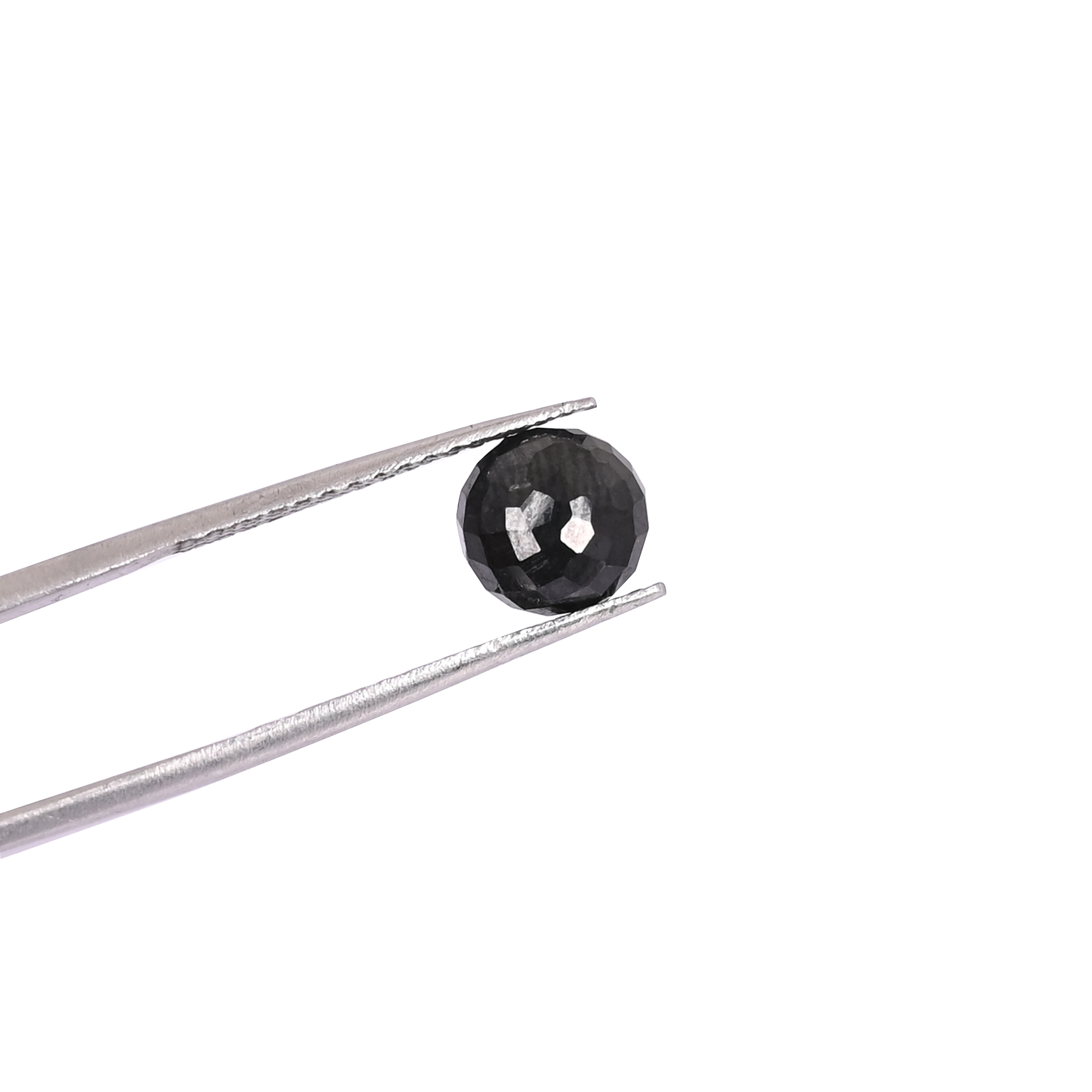 Natural Black Onyx Gemstone 8x8mm Ball Faceted Round Loose Stone for Jewelry Making
