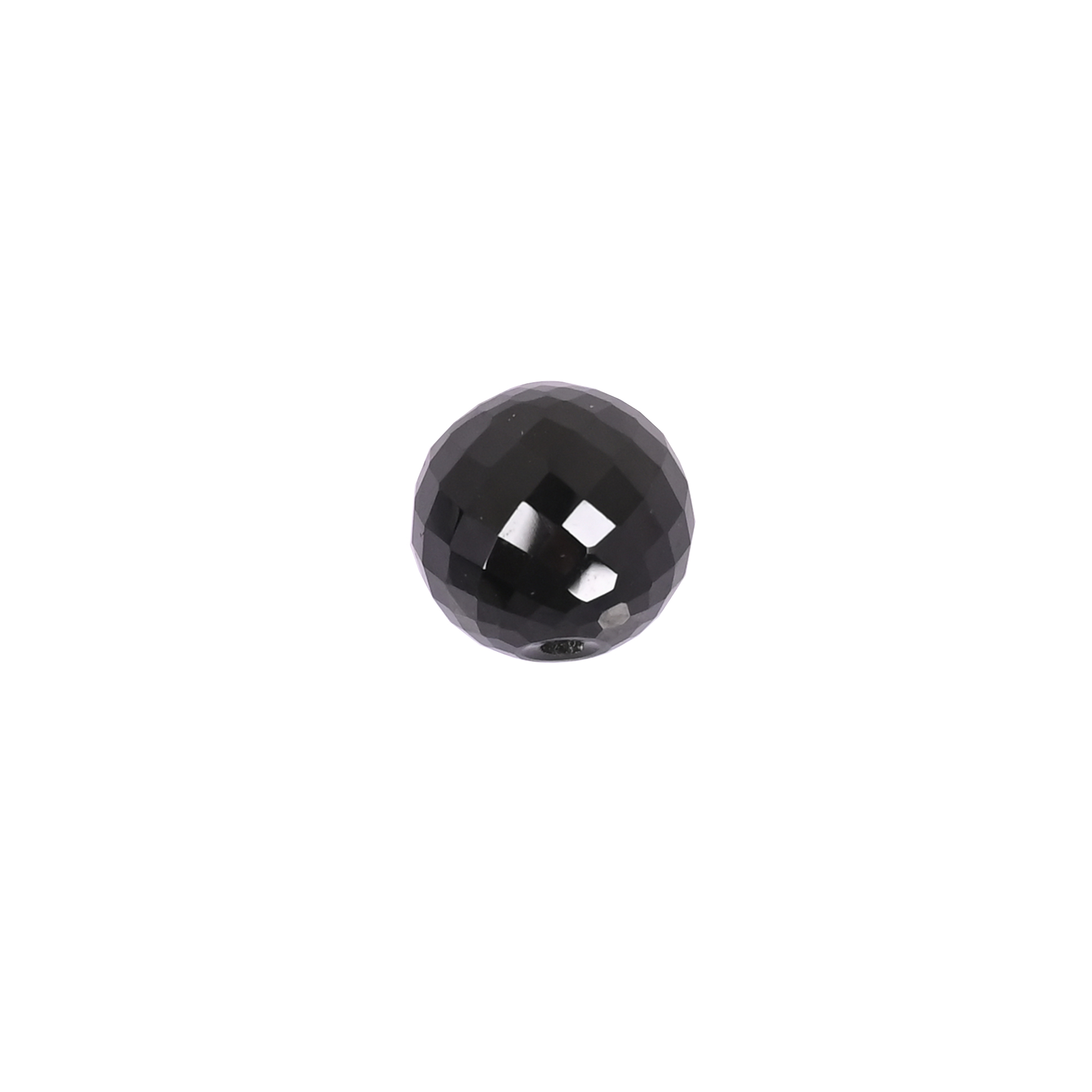 Natural Black Onyx Gemstone 12mm Faceted Cut Round 960 Carat Loose Stone for Jewelry Making