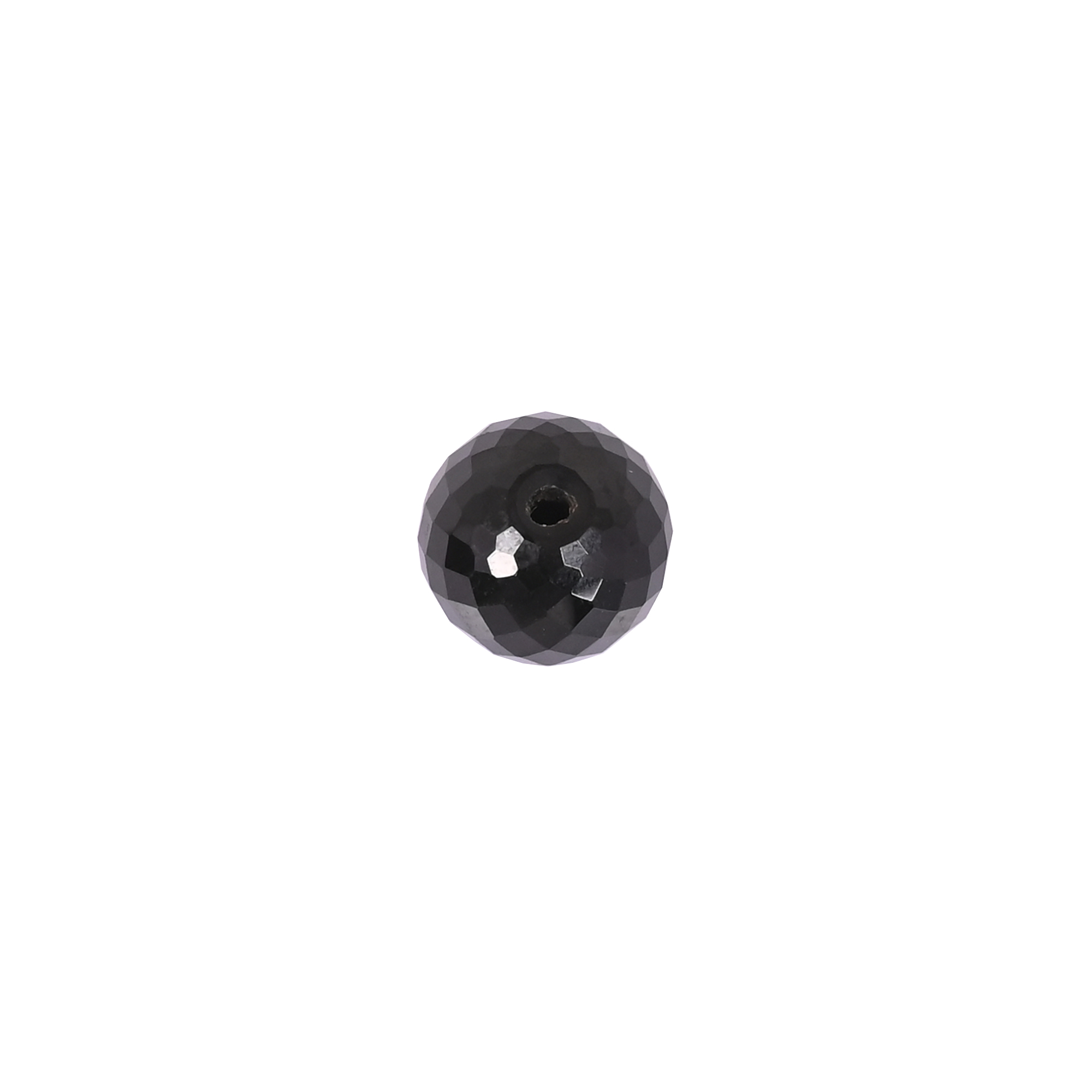 Natural Black Onyx Gemstone 11mm Ball Faceted Round Loose Stone for Jewelry Making