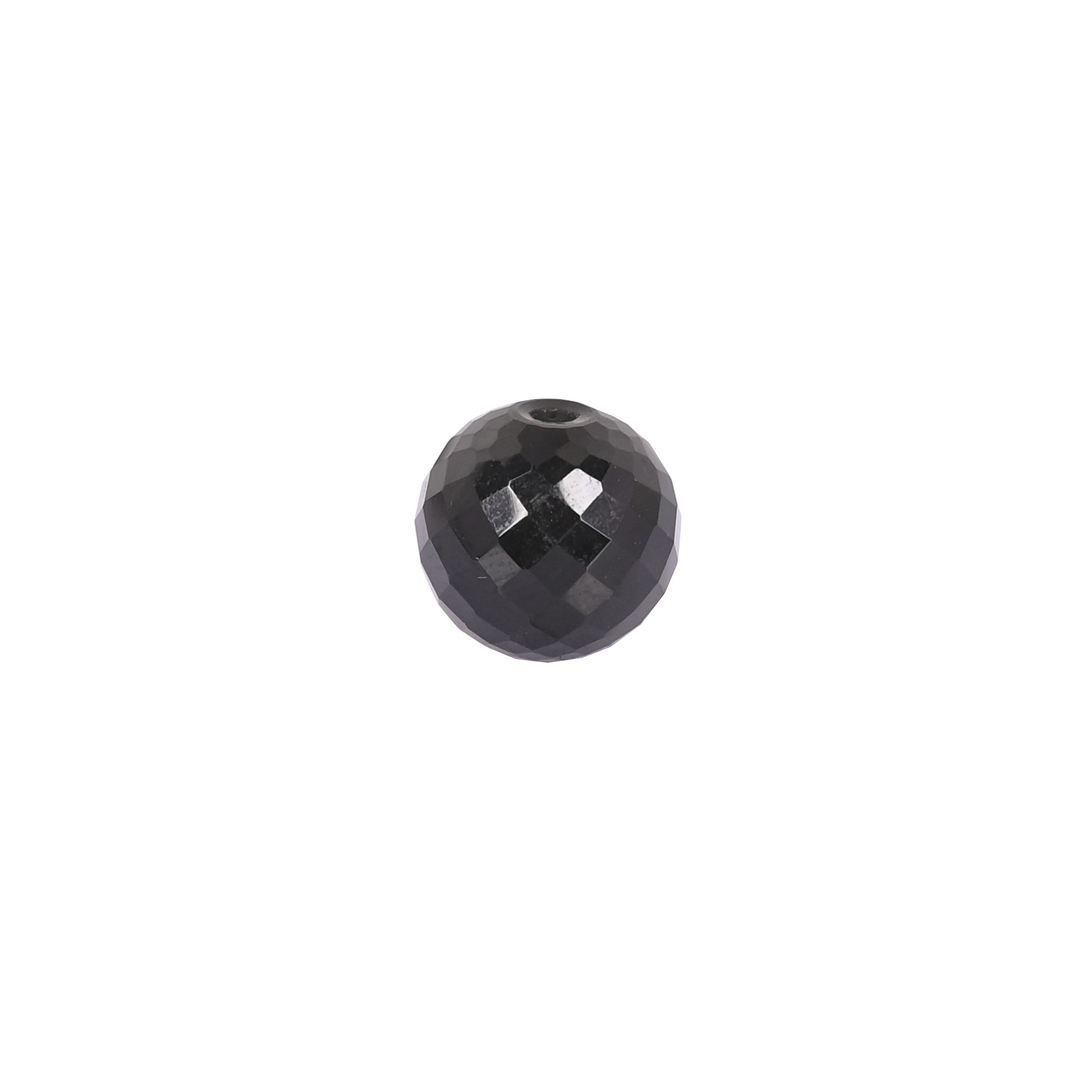 Natural Black Onyx Gemstone 11mm Ball Faceted Round Loose Stone for Jewelry Making