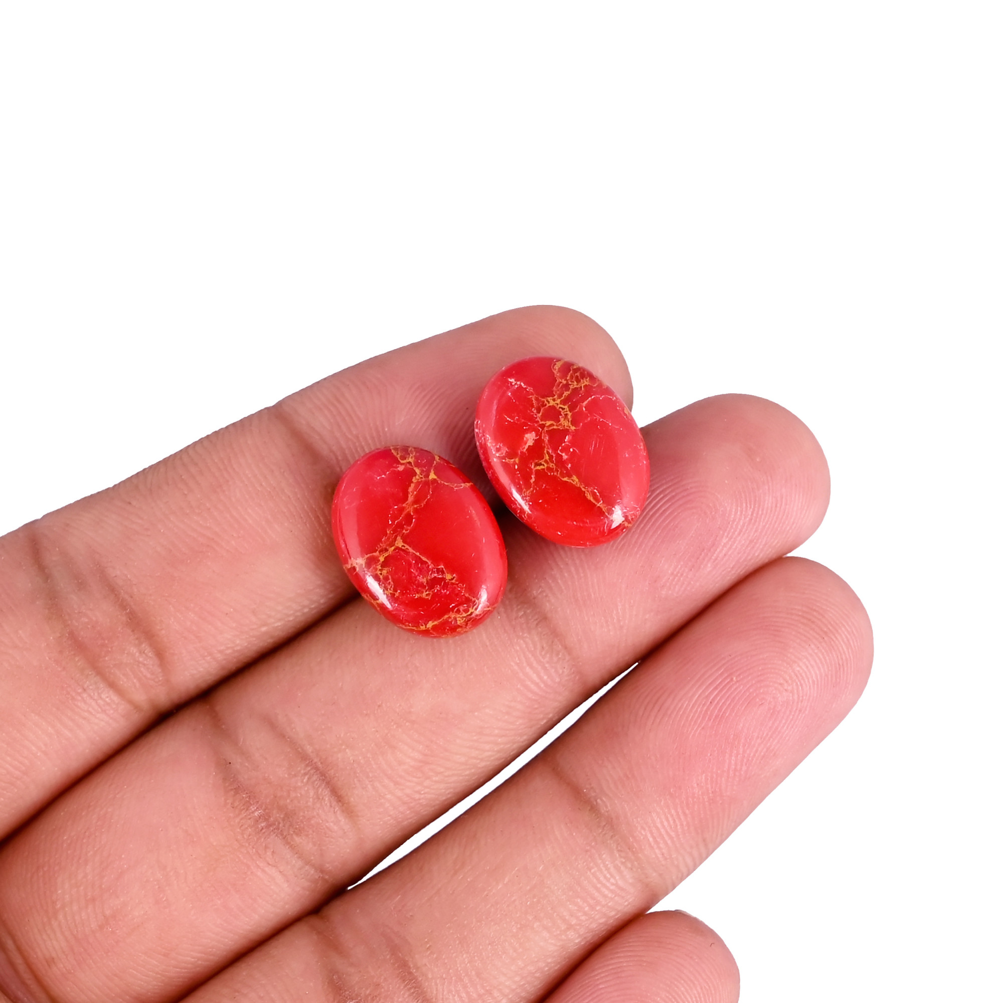 Orange Copper Turquoise Oval Cabochon Gemstone Wholesale Lot Jewelry Making Loose Gemstone