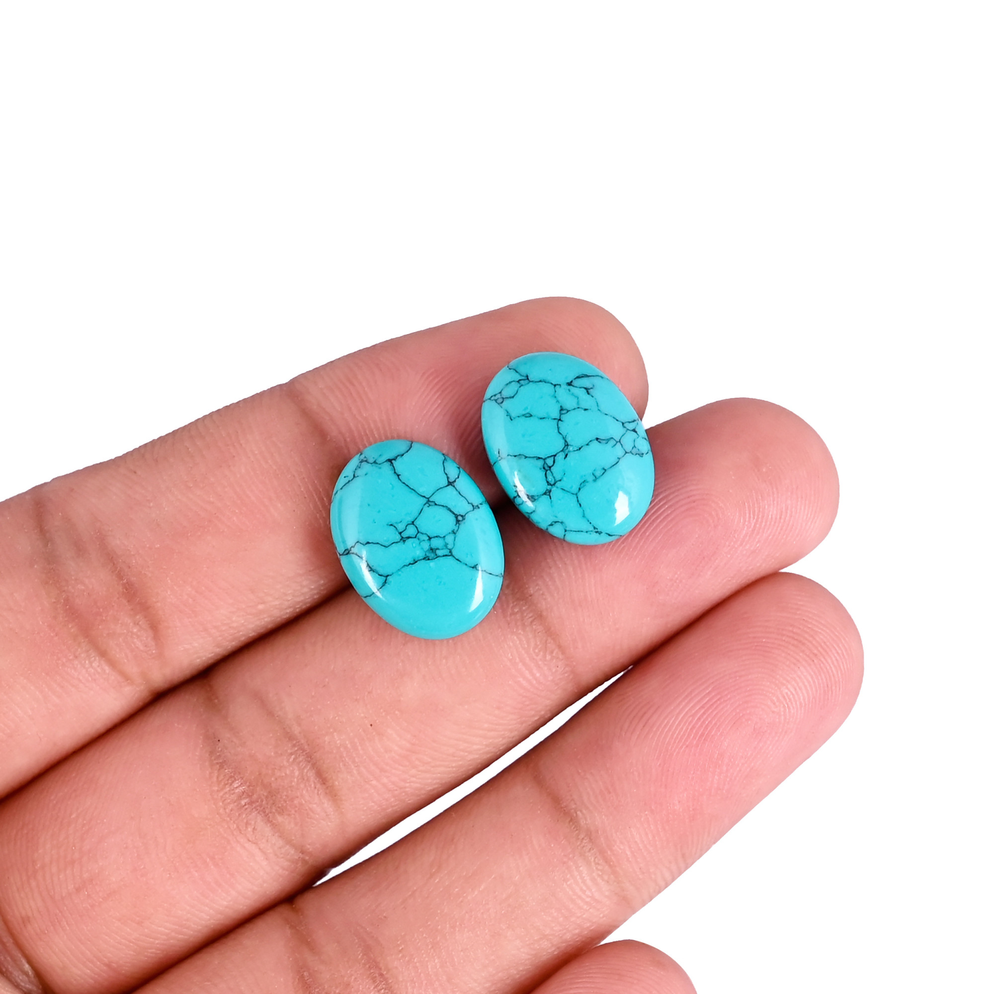 Loose Gemstone Wholesale Lot Oval Chinese Turquoise Stone For Jewelry Making Earrings