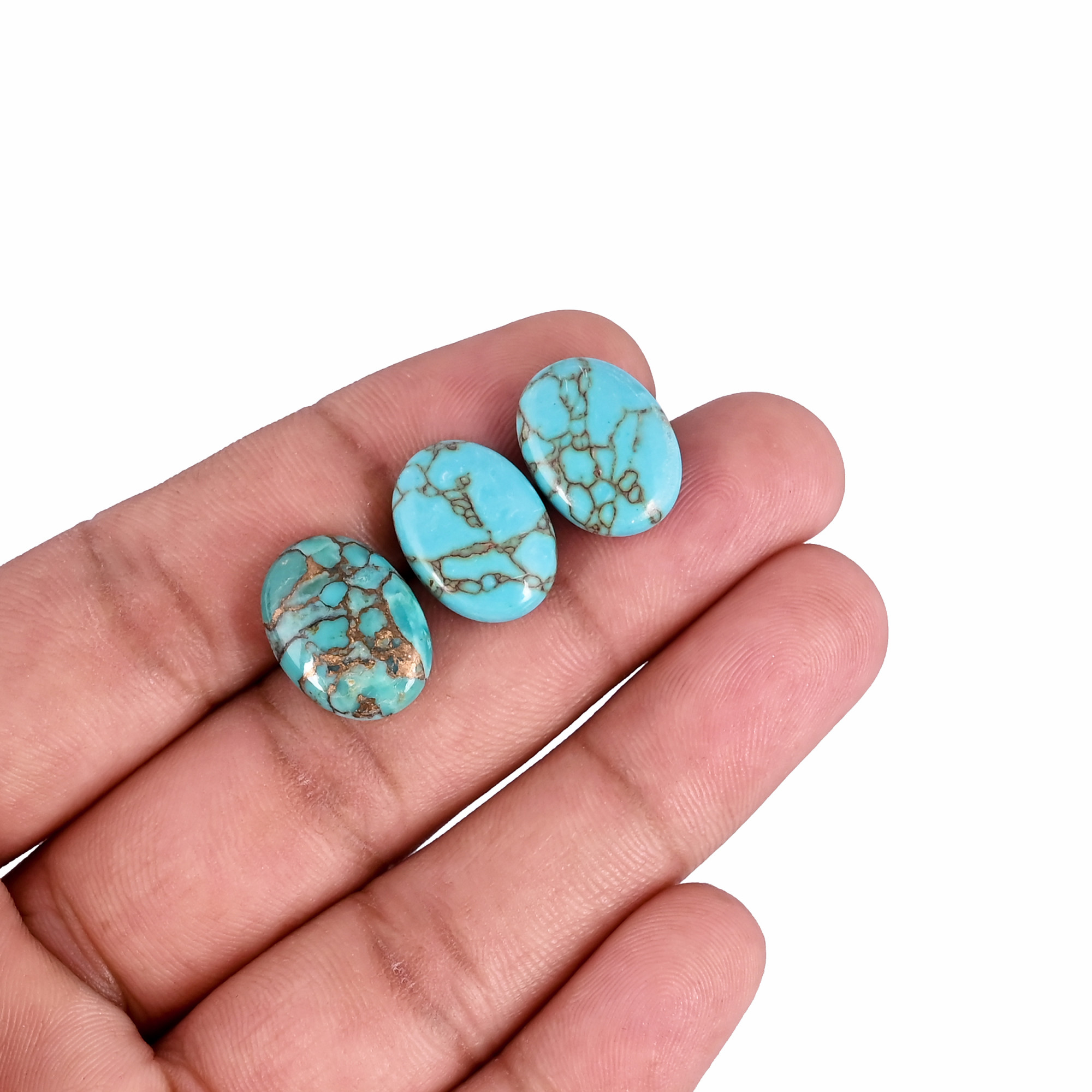 Loose Gemstone Wholesale Lot Oval Cabochon Chinese Turquoise Stone For Jewelry Making Earrings