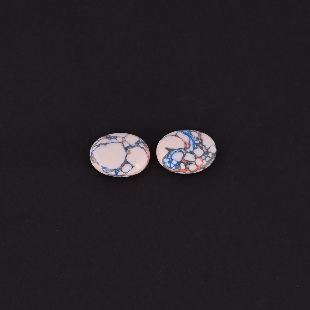 Image of Oval Loose Gemstone Chinese Turquoise Stone For Jewelry Making Earrings Wholesale Lot