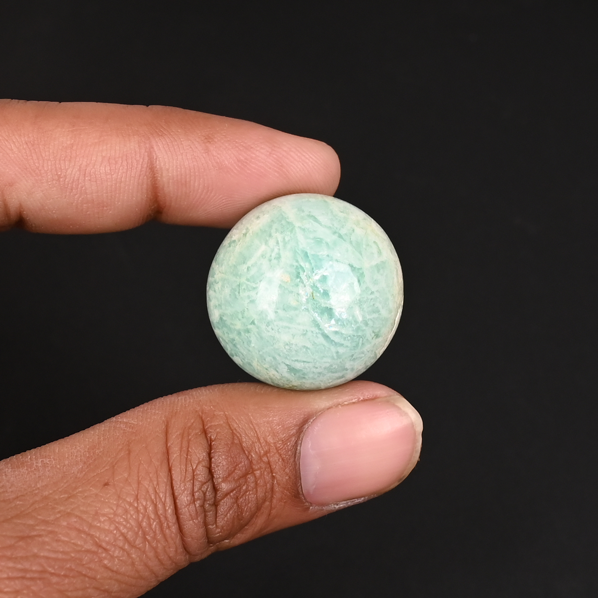 Natural Amazonite Gemstone Ball 25mm Ball Smooth Round Loose Stone for Jewelry Making