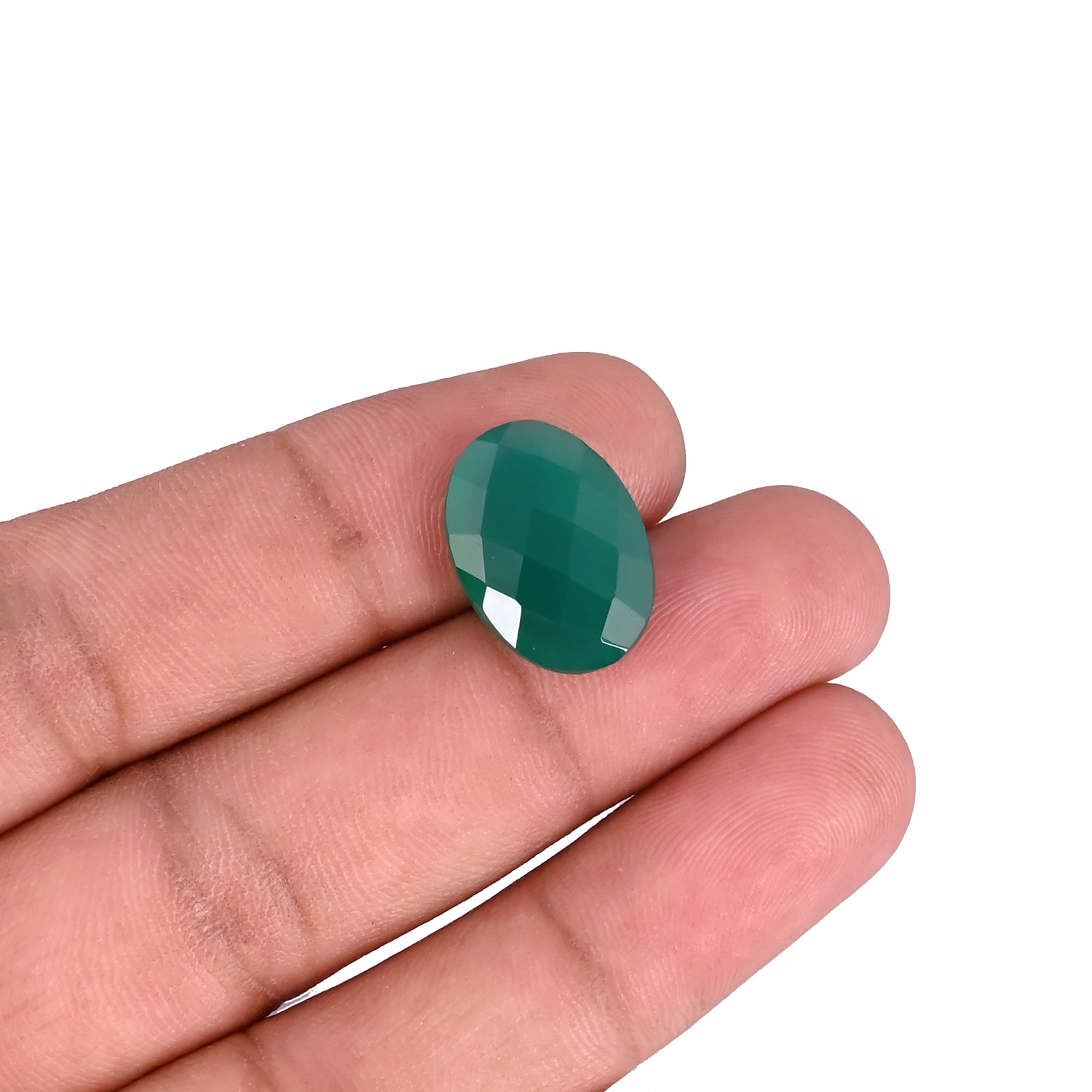 Wholesale Lot Green onyx Loose Oval Checker Cut Gemstone Lot Stone For Jewelry Making Ring