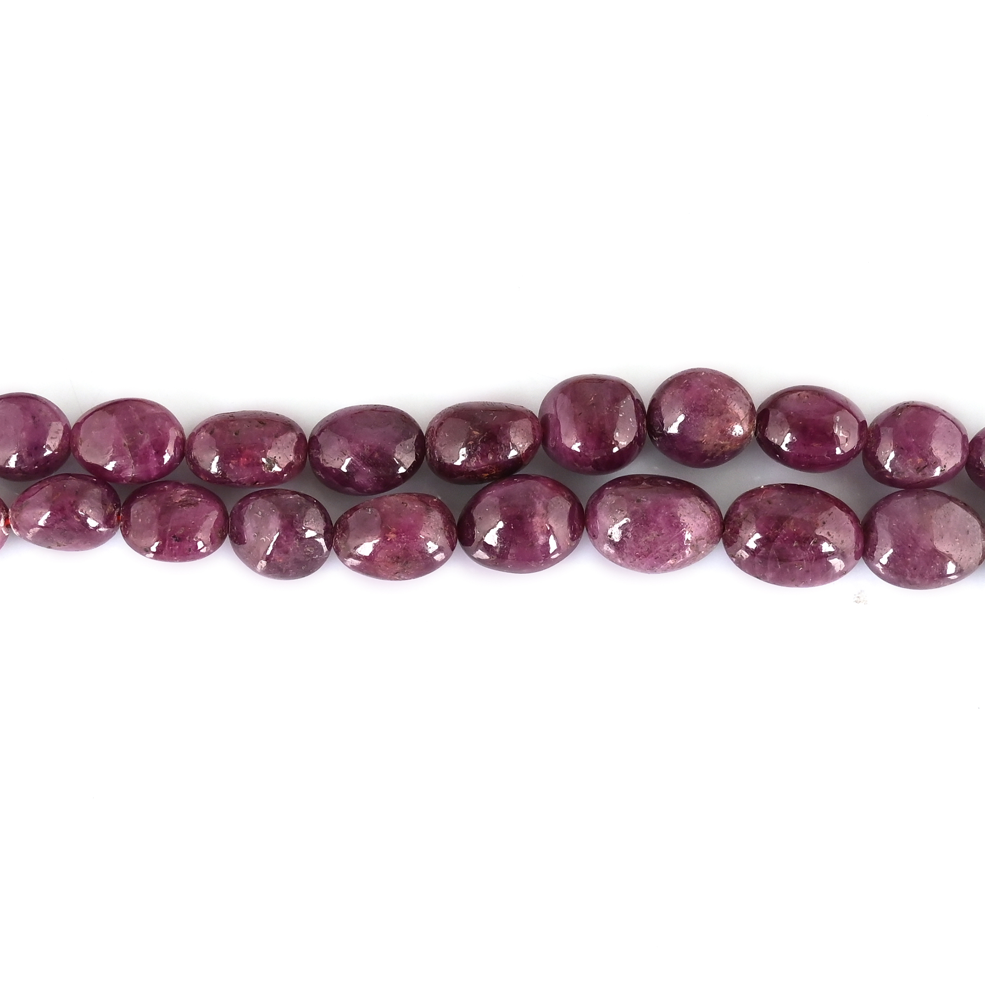 Classic Handmade Natural Glass Filling Ruby Two Layered Beaded Necklace