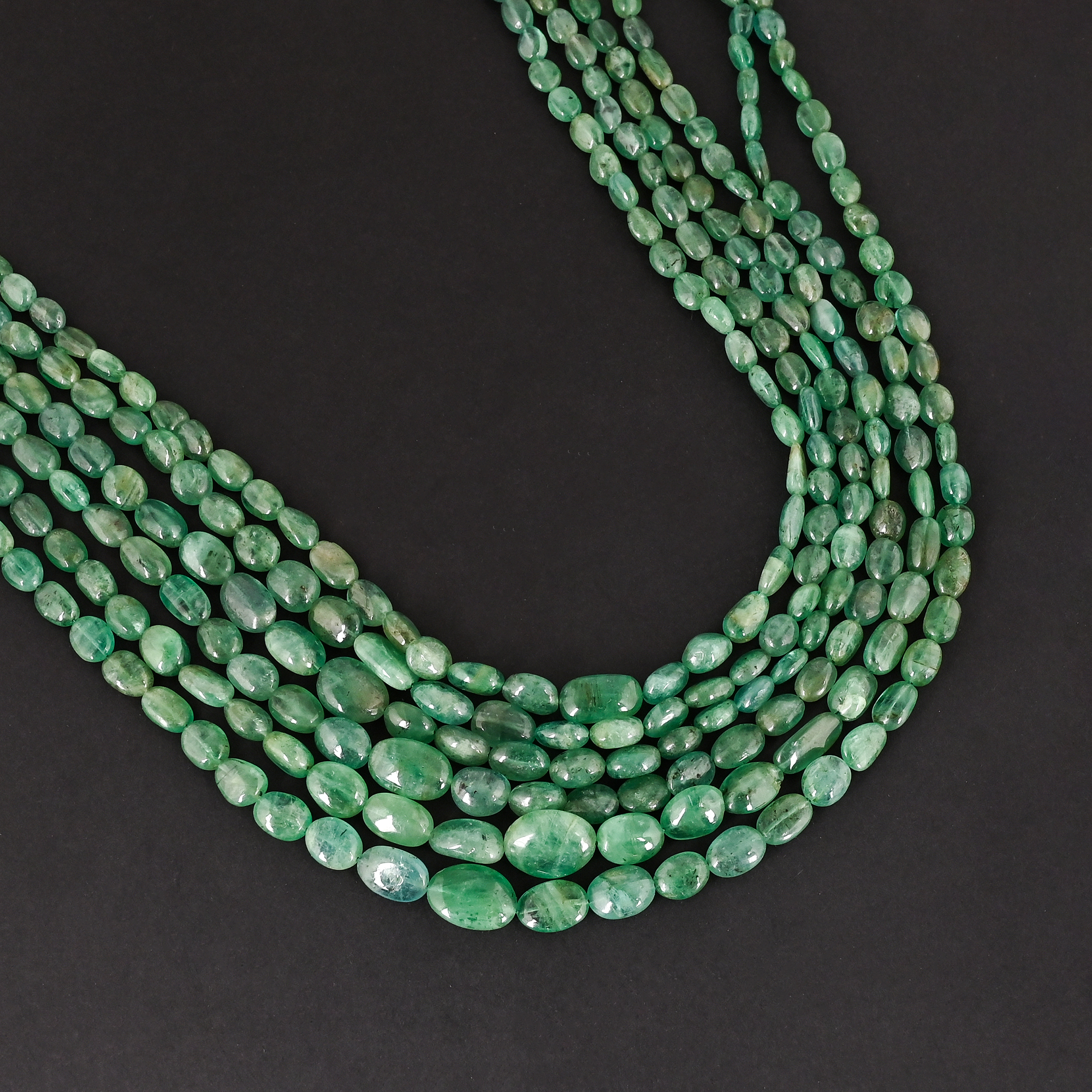 High Quality Natural Emerald Multi Layer Necklace Handmade Gemstone Jewelry
