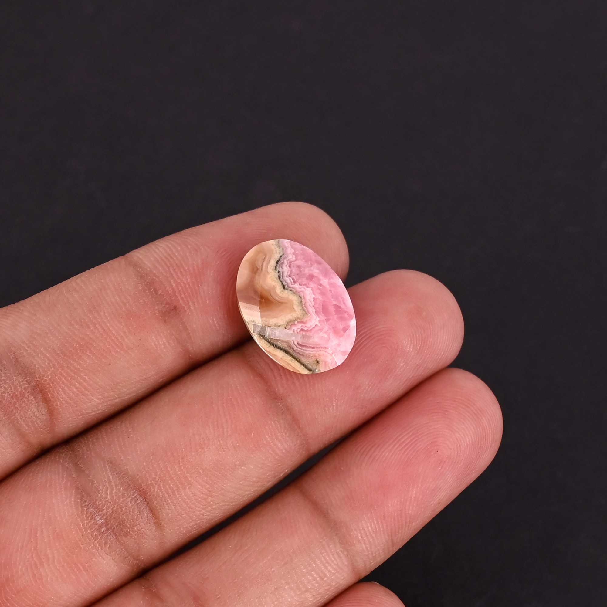 Wholesale Lot Rhodochrosite Loose Oval Checker Cut Gemstone Lot Stone For Jewelry Making Ring