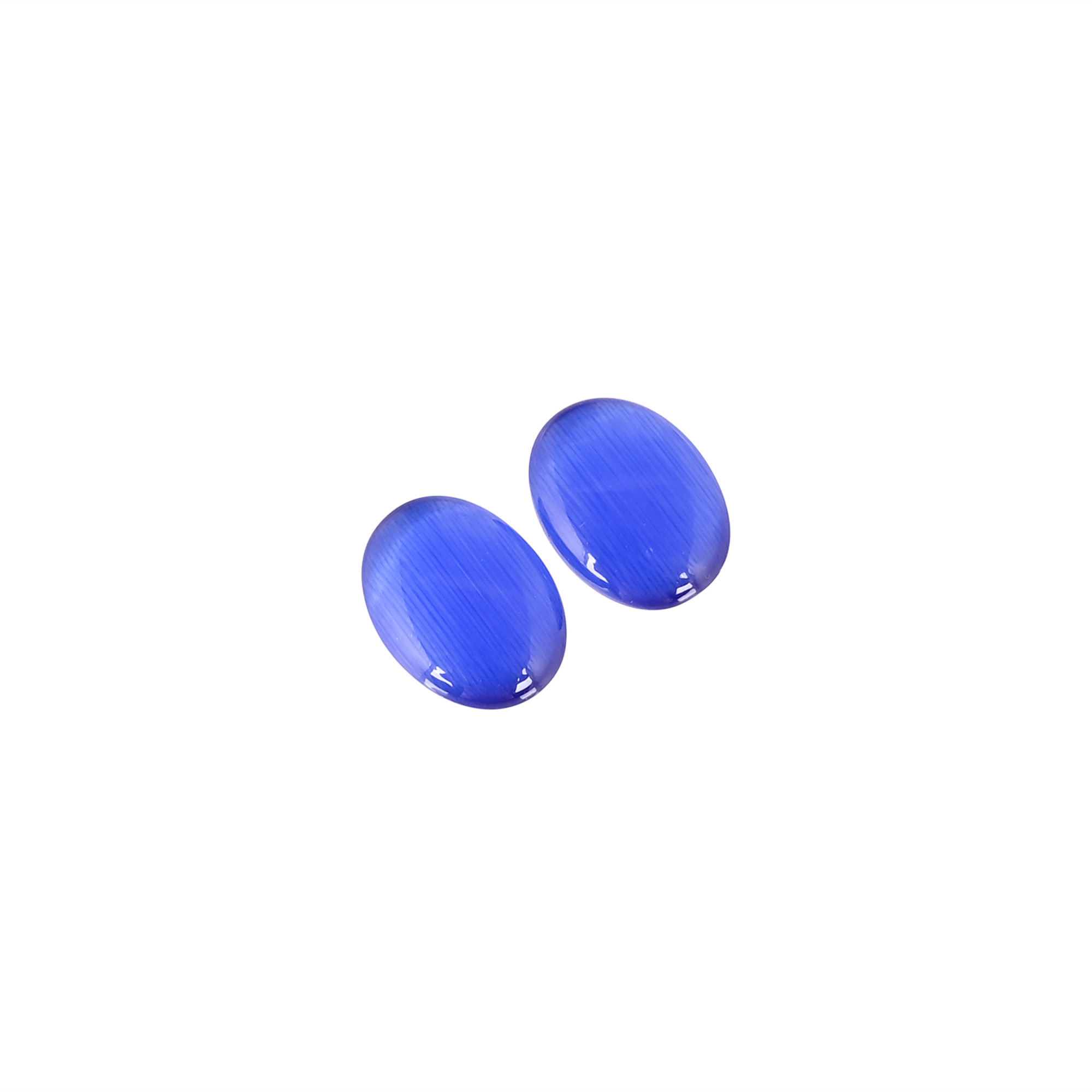 Wholesale Blue Cat Loose Oval Gemstone Lot Stone For Custom Jewelry Making Ring Earring