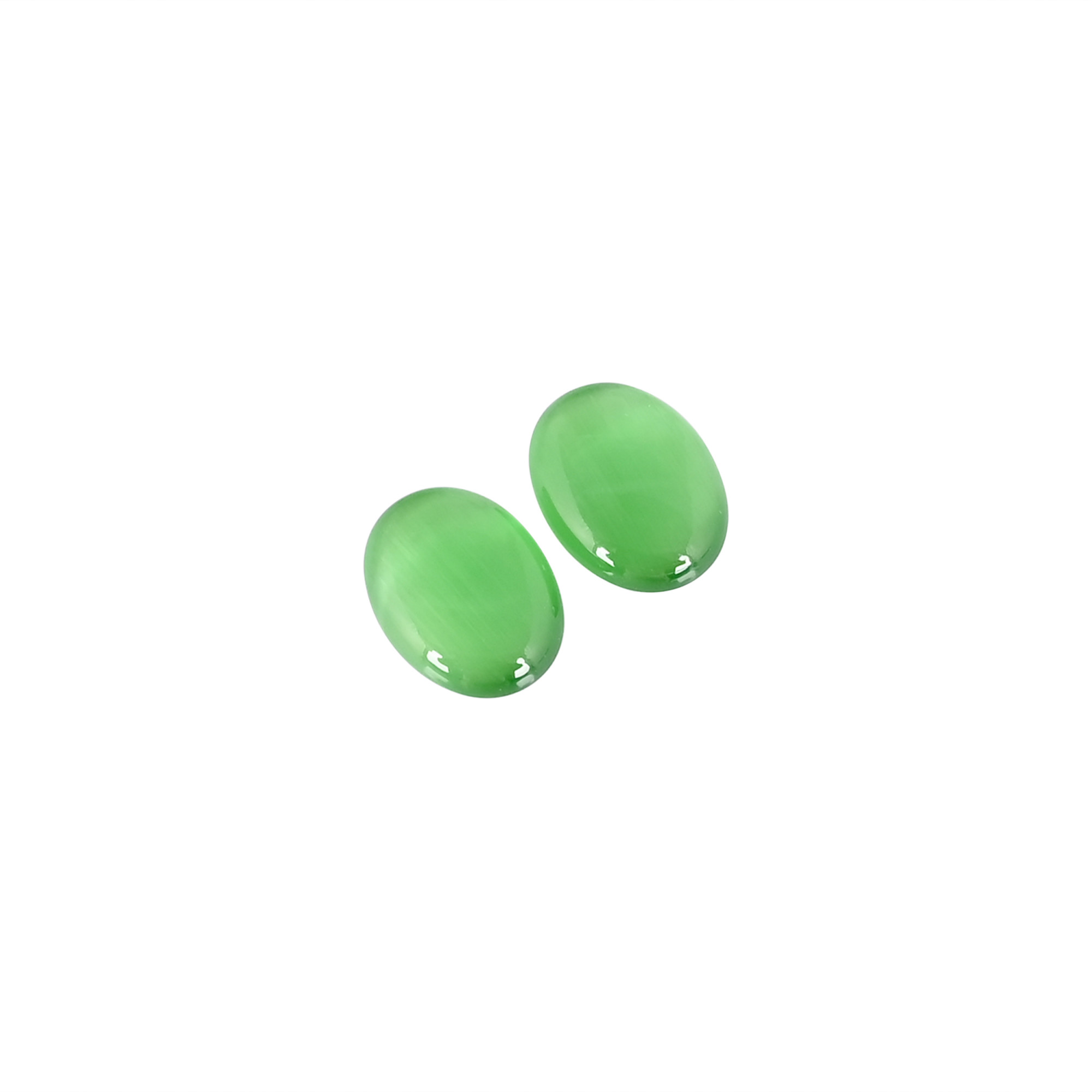 Wholesale Lot Green Cats Eye Loose Oval Gemstone Lot Stone For Jewelry Making Ring Earring