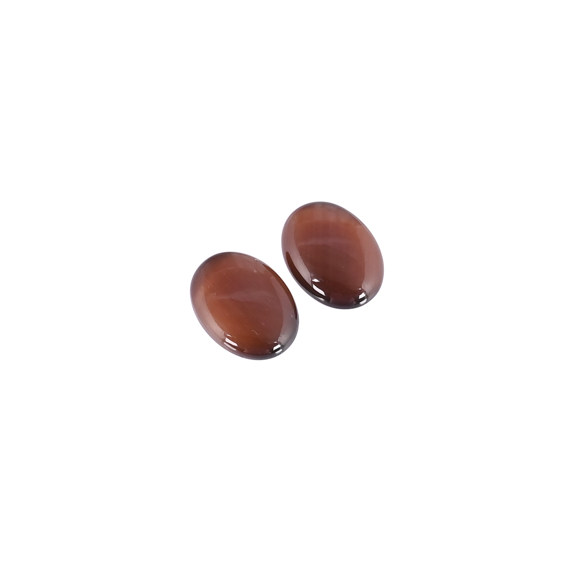 Lab Dark Brown Cats Eye Oval Cabochons Cats Eye Calibrated Gemstone 16x12 mm Loose Gemstones for Jewelry Making Ring Earrings