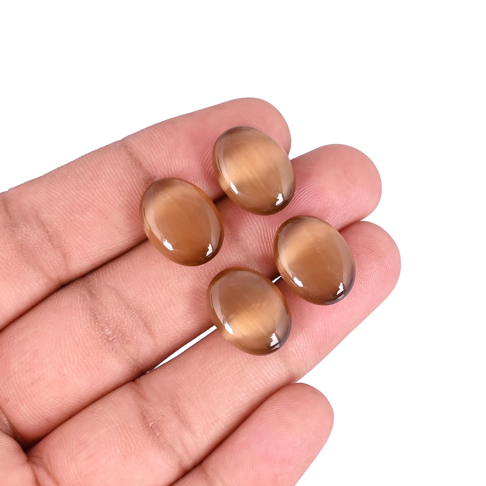 High Quality Synthetic Cat Eye Gemstone Cabochons 1813 mm Oval Puff Customized Size for Jewelry Making Gemstones Lot