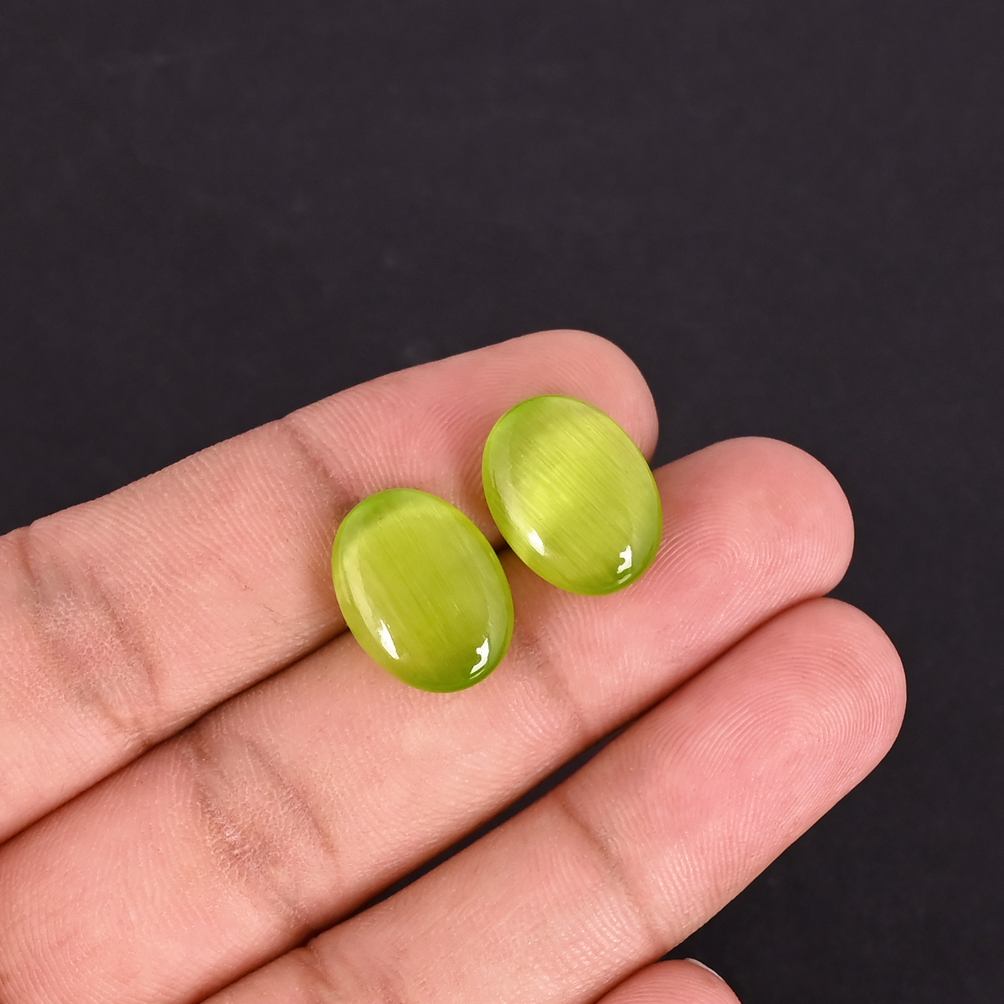 Green Cats Eye Wholesale Lot Loose Oval Gemstone Lot Stone For Jewelry Making Ring
