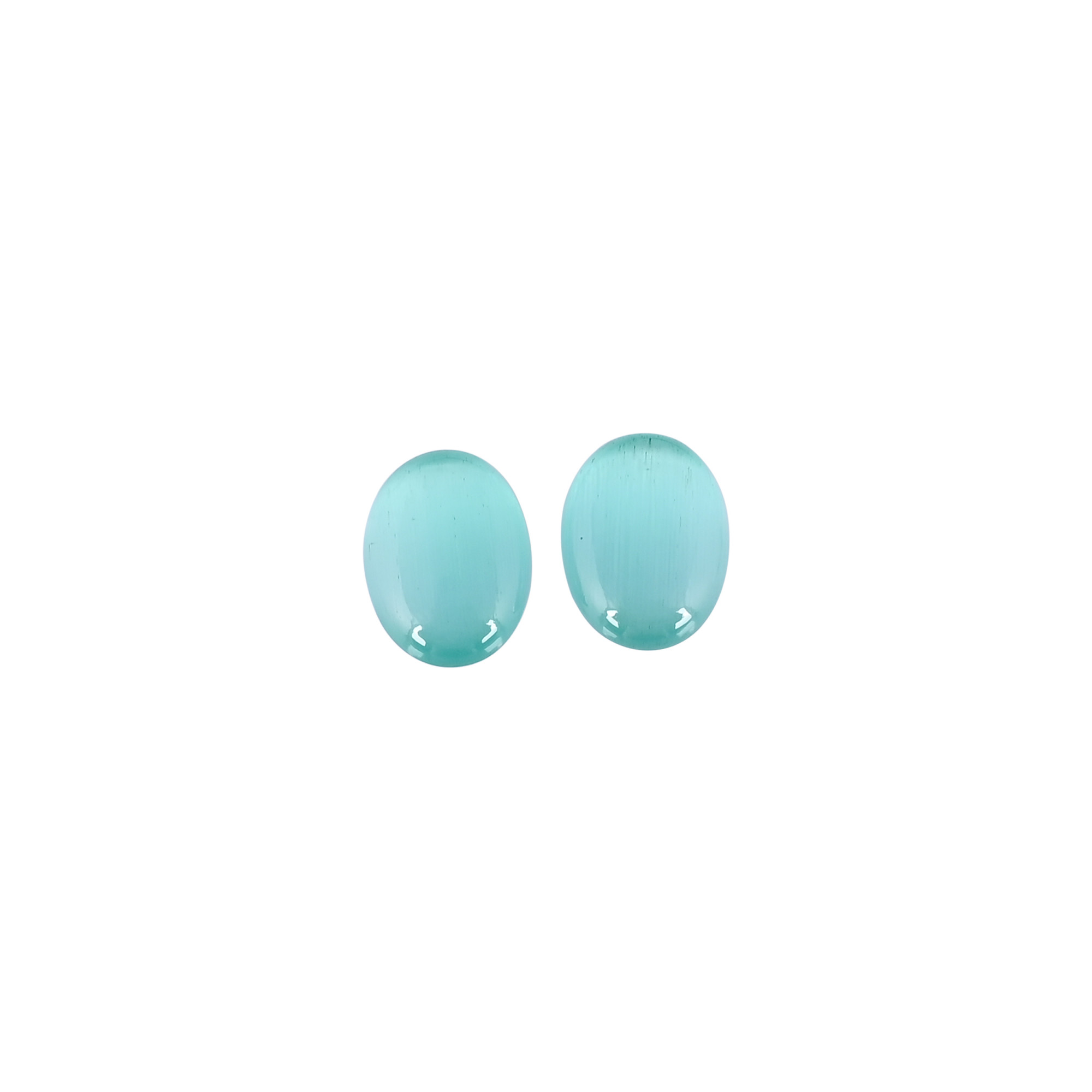 Green Cats Eye Oval Cabochon Loose Gemstone For Jewelry Making Earrings Wholesale Lot