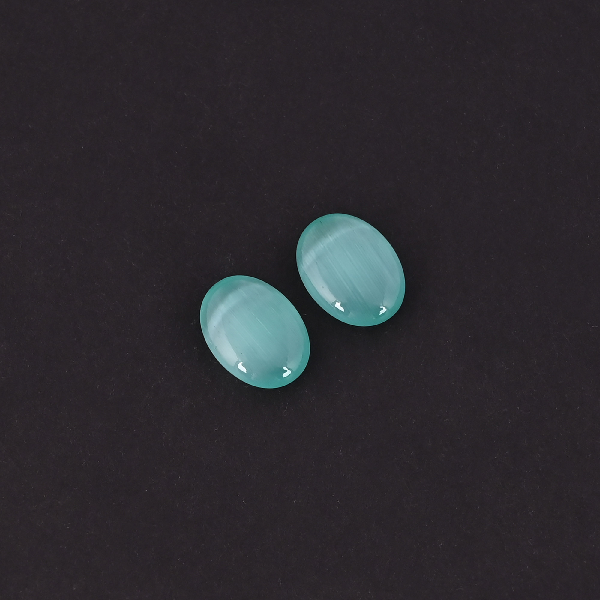 Green Cats Eye Oval Cabochon Loose Gemstone For Jewelry Making Earrings Wholesale Lot