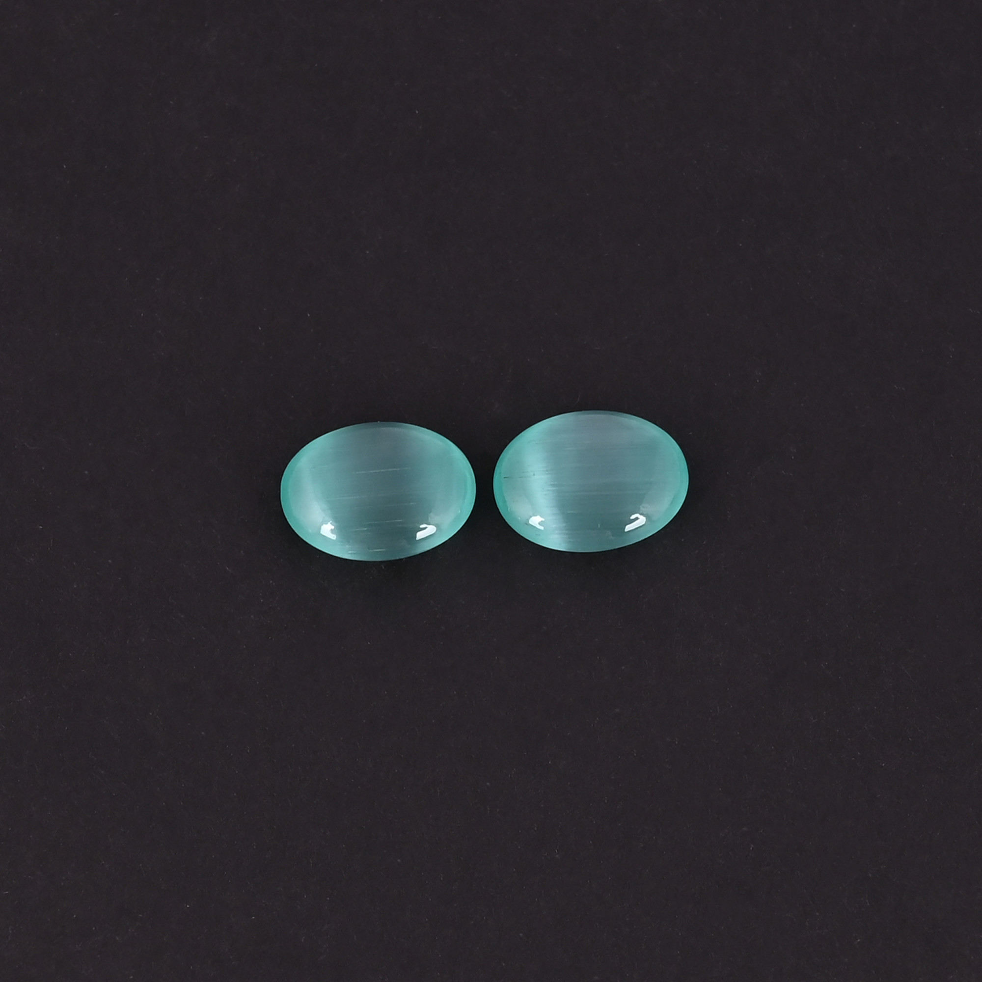 Green Cats Eye Oval Cabochon Loose Gemstone For Jewelry Making Earrings Wholesale Lot