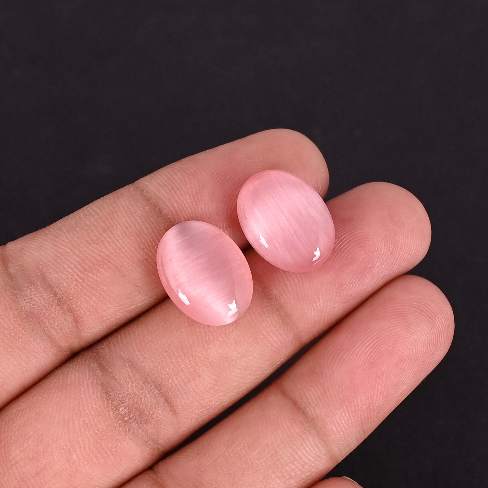 Wholesale Lot Pink Cats Eye For Jewelry Making Ring Earring Loose Oval Gemstone Lot Stone