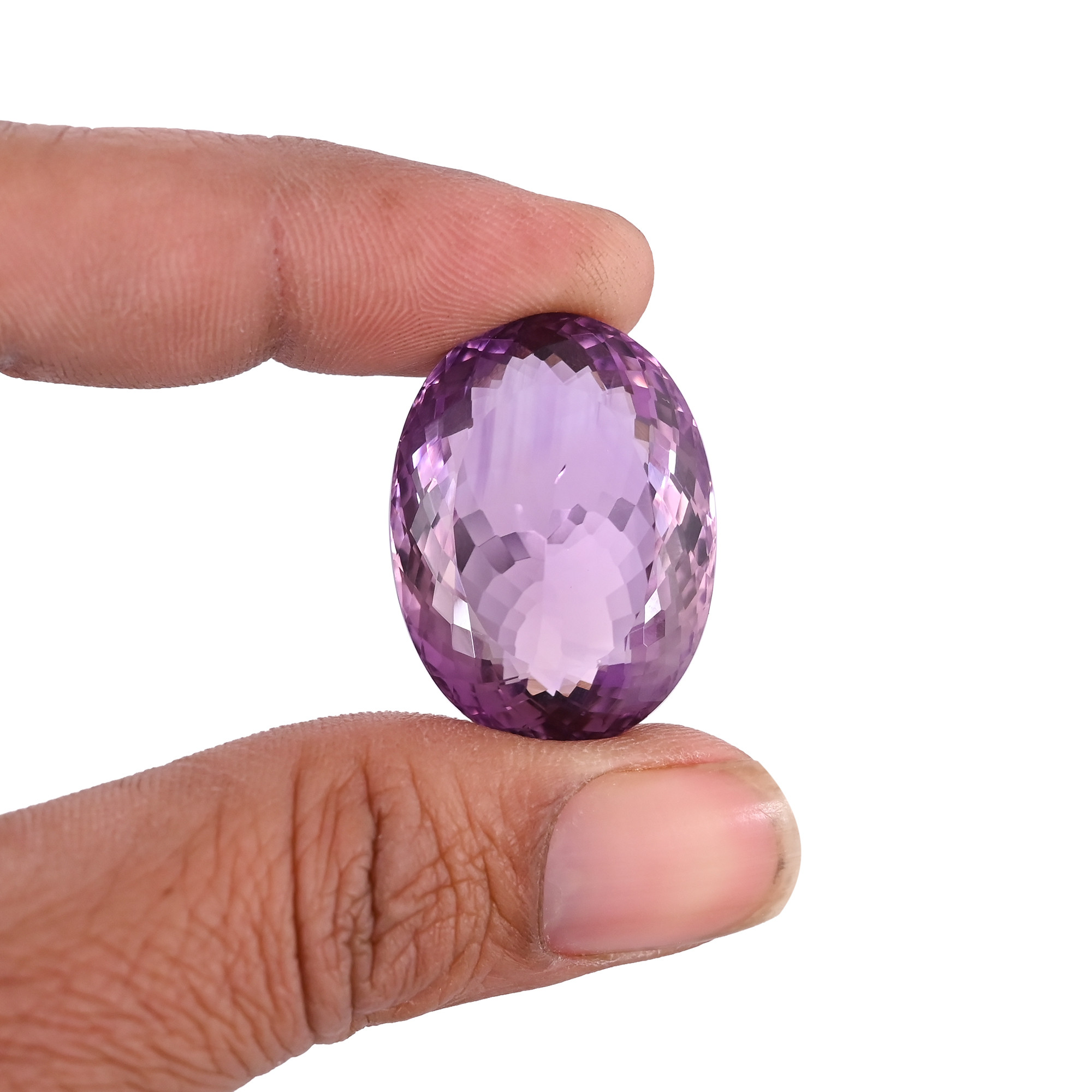 ISHU GEMS Oval Cut 28x21mm Original Amethyst Gemstone 100 Natural Amethyst for Jewelry Making Ring Necklace