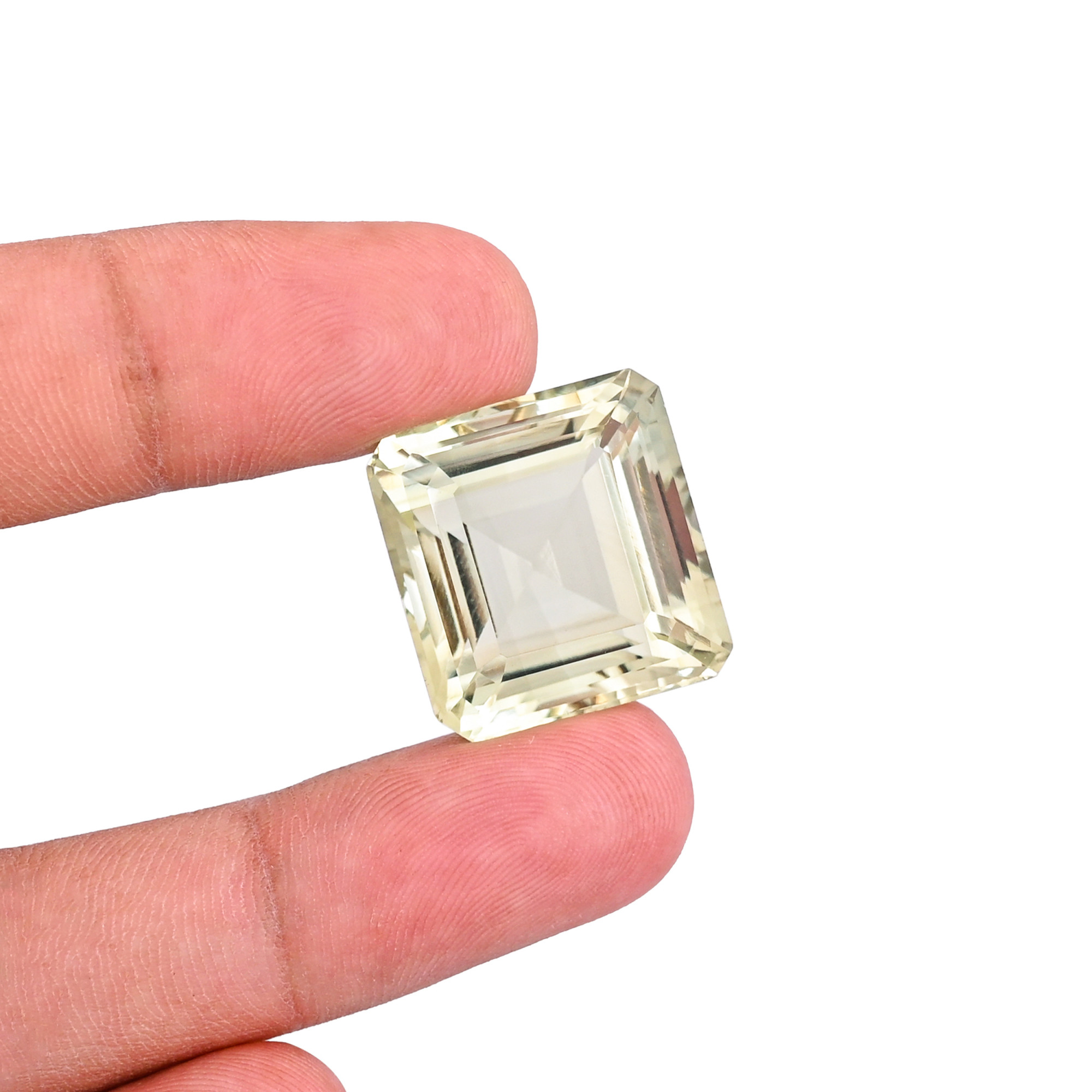 Natural Green Amethyst 20X19MM Square Normal Cut 37Cts 1Piece Gemstone For Making Jewelry